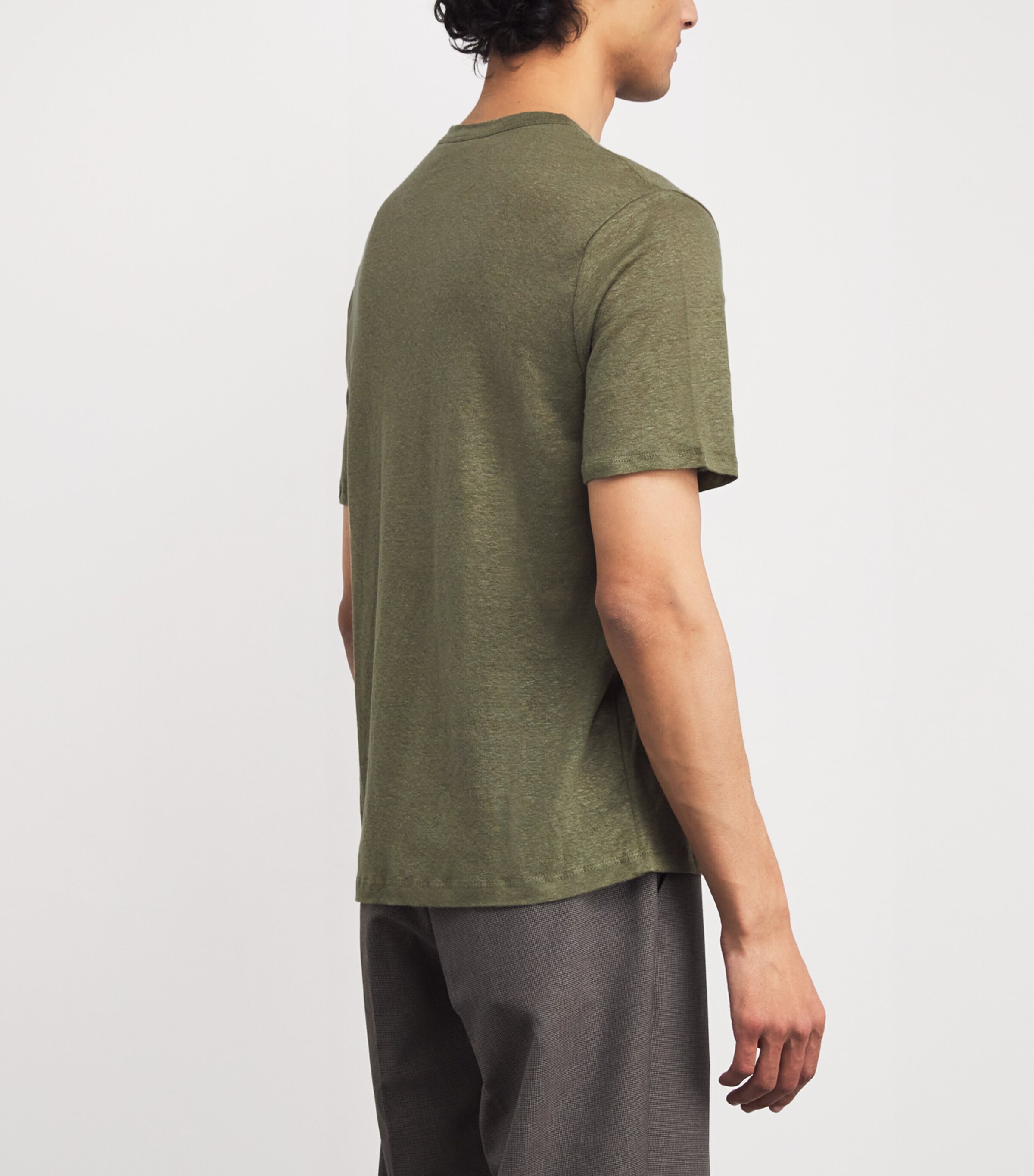 Linen Garment-Dyed T-Shirt BURNT OLIVE Image 4