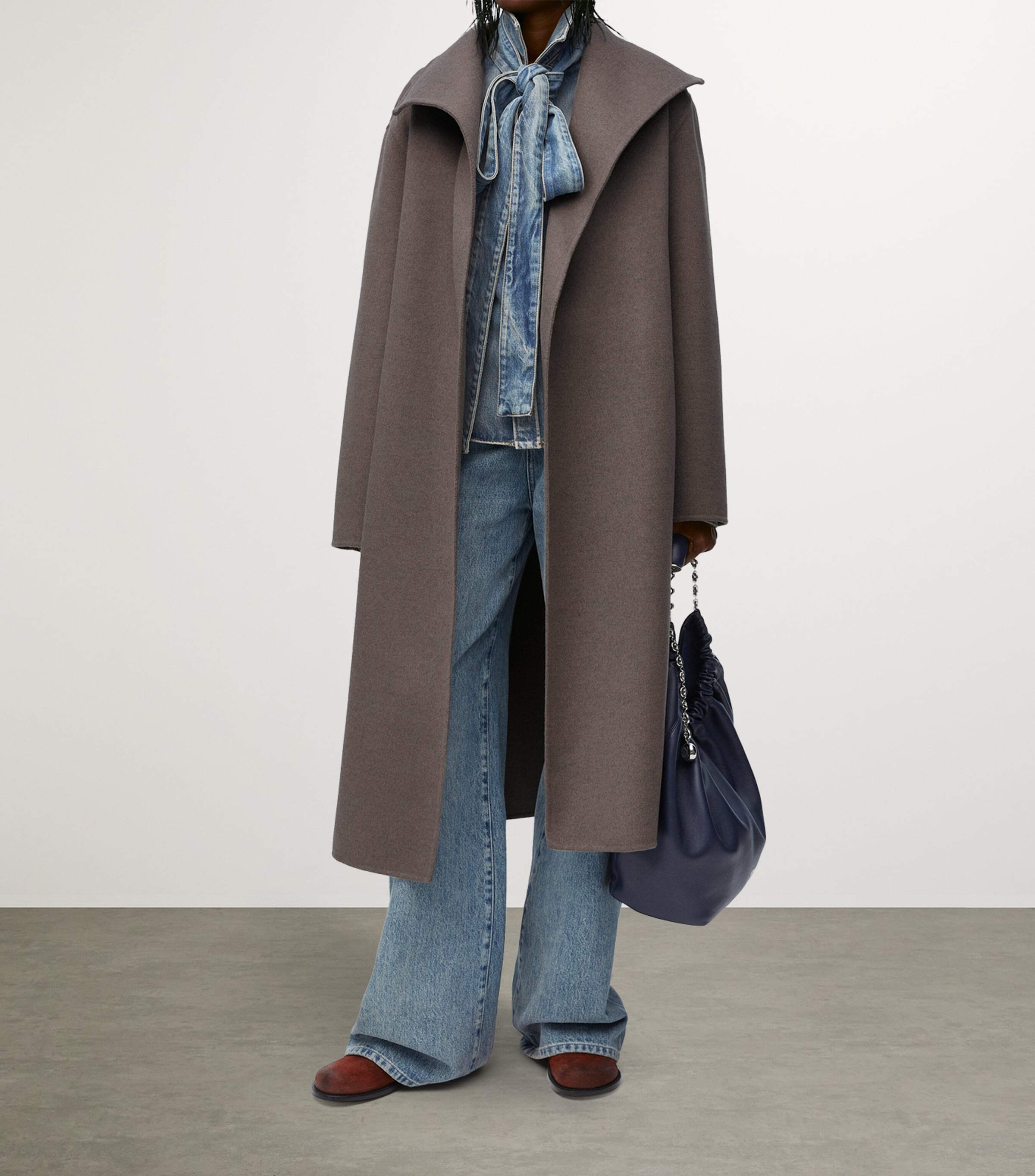 LOEWE★ Belted coat in wool and cashmere Loewe Belted Cashmere Wrap Coat | Neiman Marcus