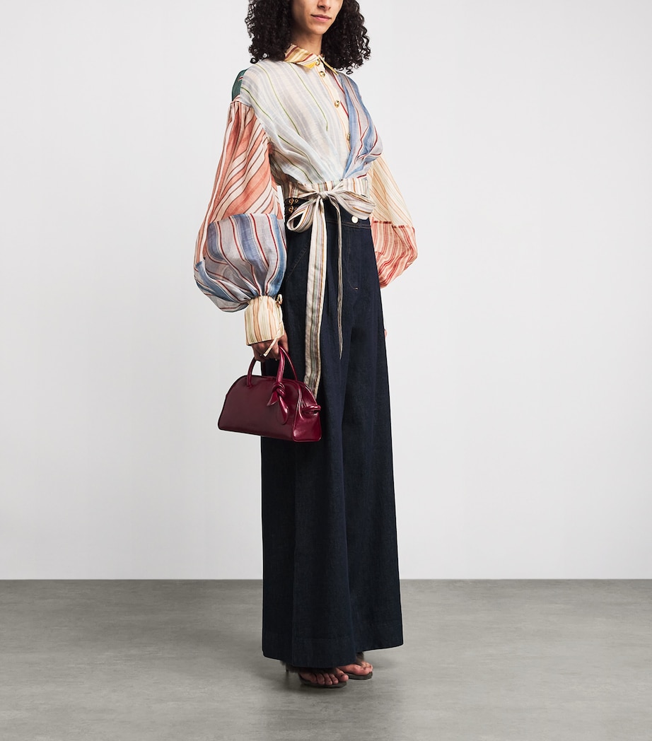 Linen-Silk Rebellion Blouse SPSTR SPLICD STRIPES Image 2