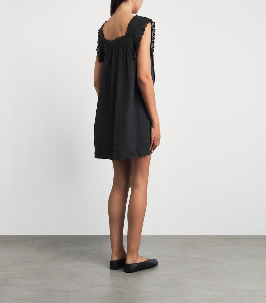 DÔEN Womens Organic Cotton Almadia Mini Dress Black Image 4