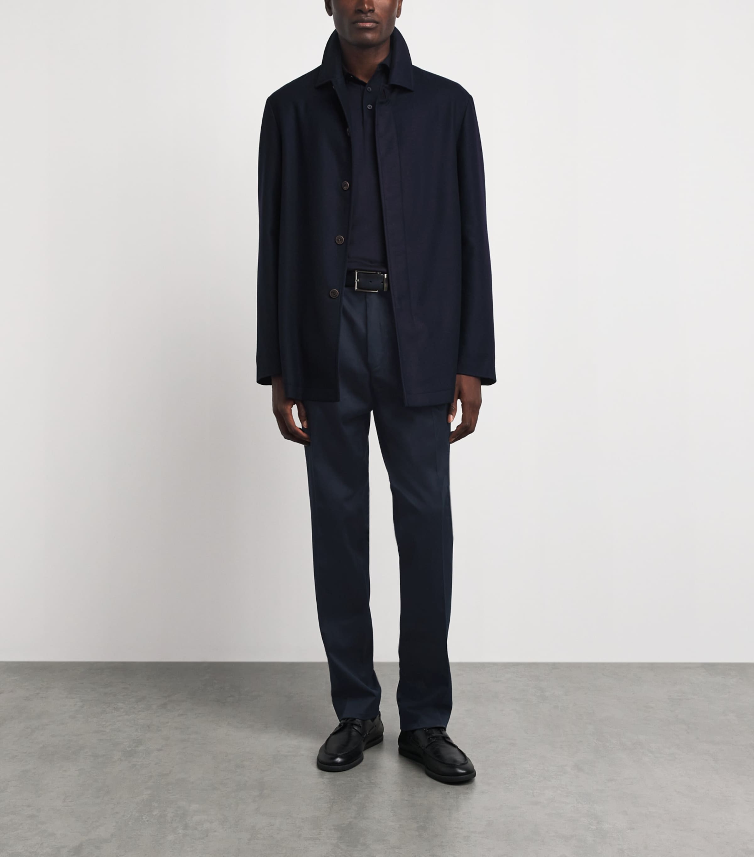 N.Peal Mens Stretch-Cotton Atrani Trousers Navy Image 2