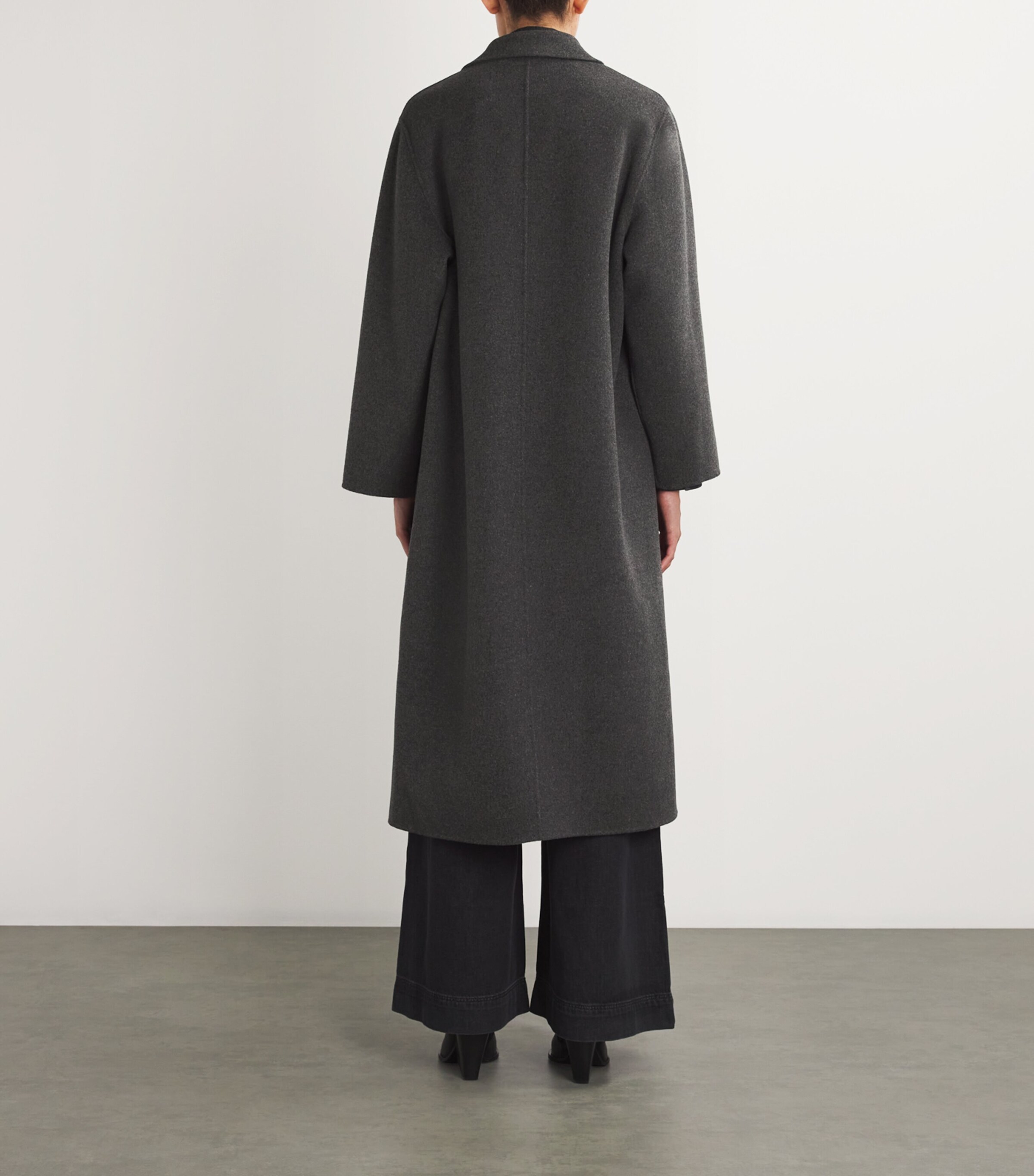 Weekend Max Mara Womens Wool-Blend Overcoat Dark Grey Image 4