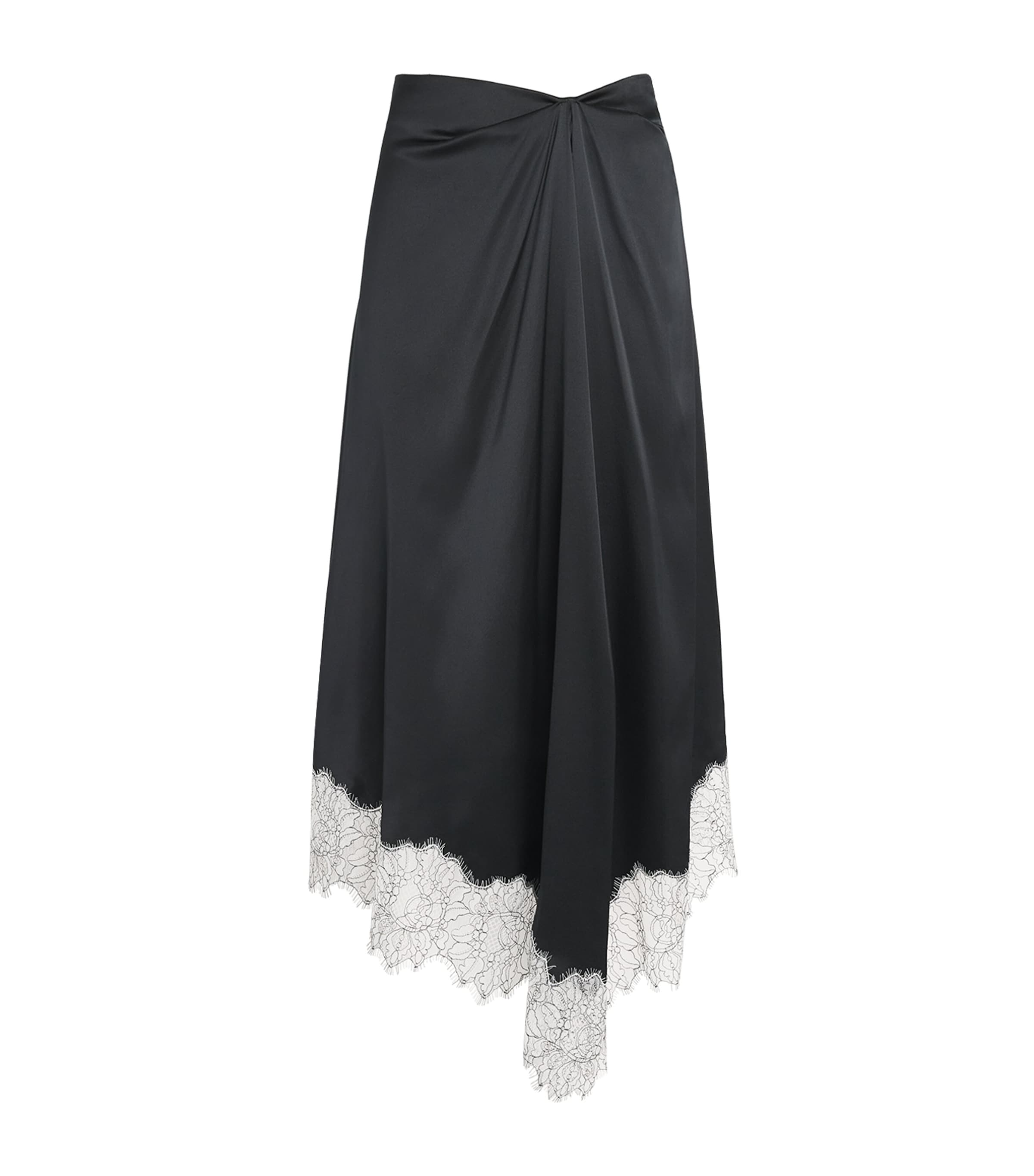 STAUD Womens Silk-Blend Sonoma Midi Skirt Blk Black Image 1