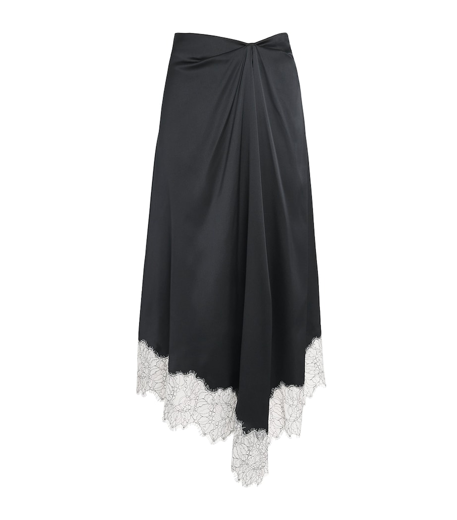 STAUD Womens Silk-Blend Sonoma Midi Skirt Blk Black Image 1
