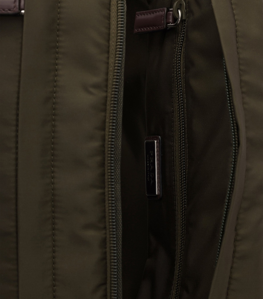 Re-Nylon and Leather Drawstring Backpack F0334 Image 5