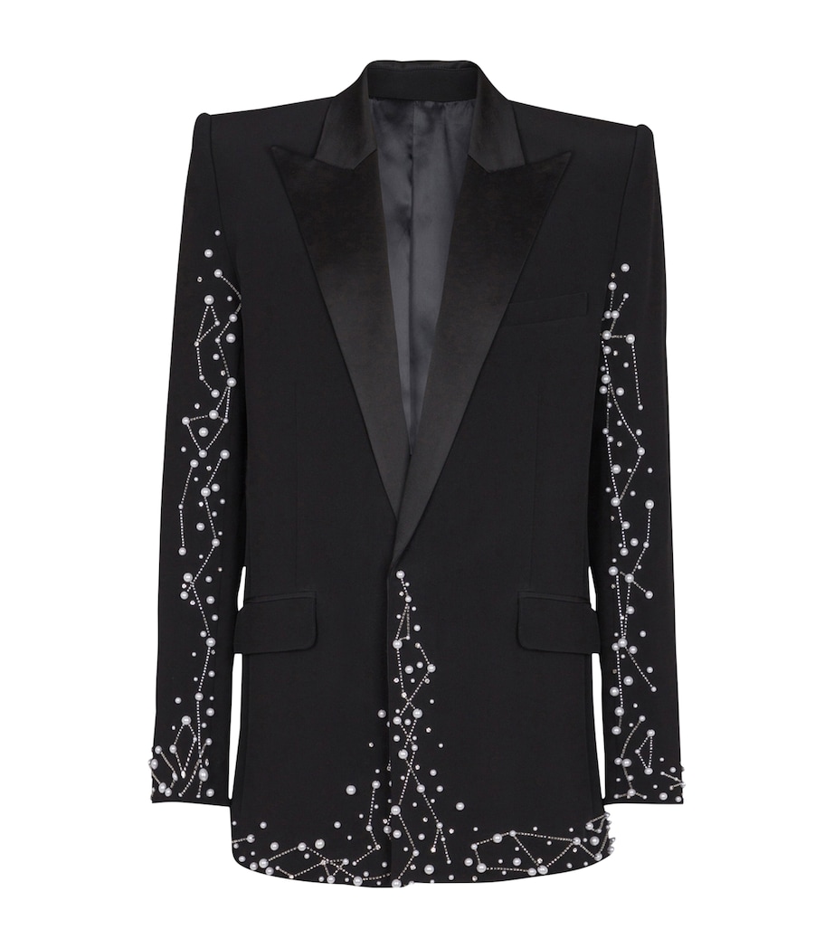 Embroidered Single-Breasted Blazer EAW NOIR/CRISTAL Image 1