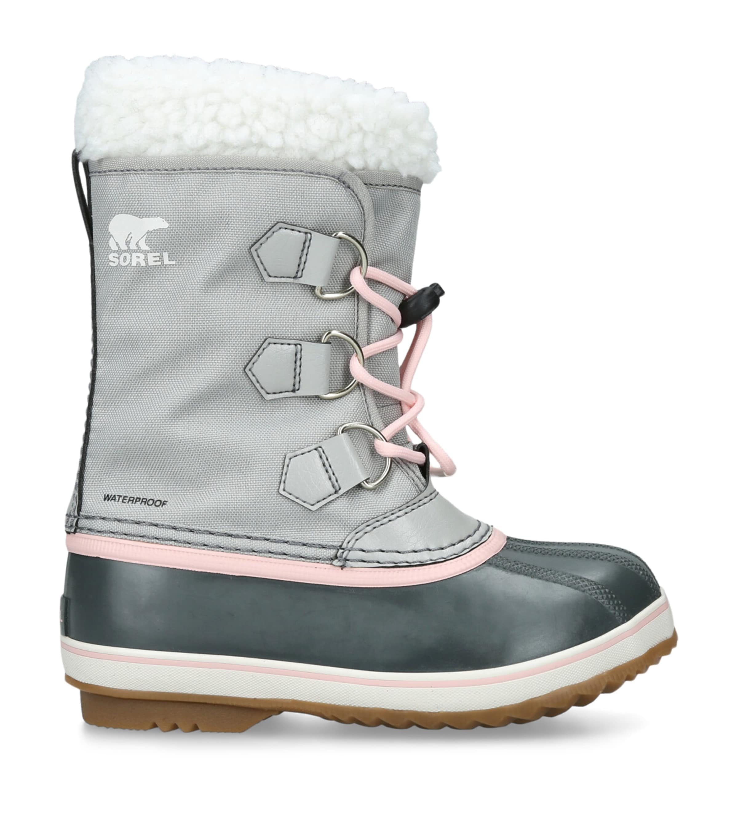 Sorel Kids' Leather-trim Waterproof Yoot Pac Boots In Gray
