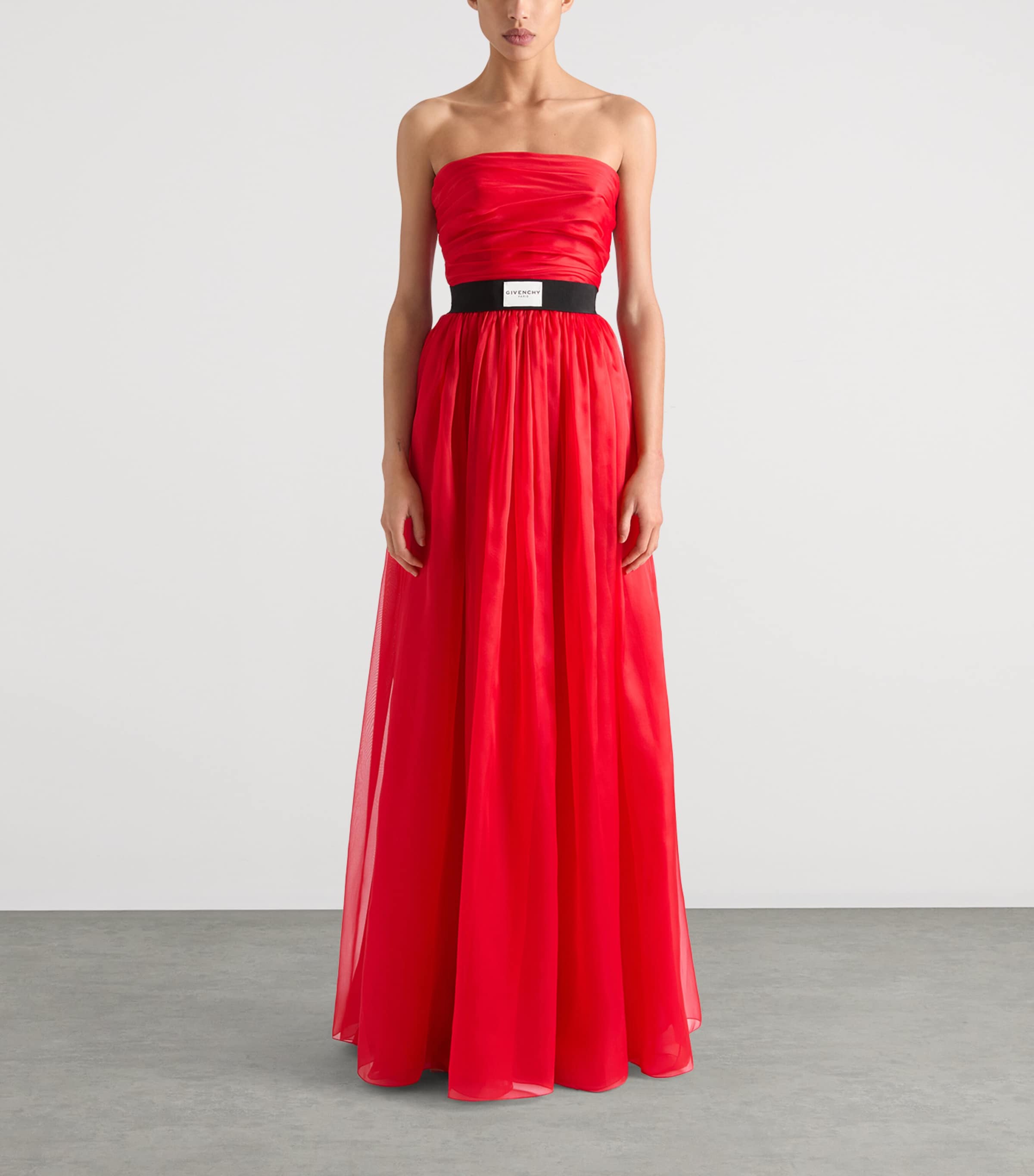 Silk Strapless Maxi Dress VERMILLON Image 2