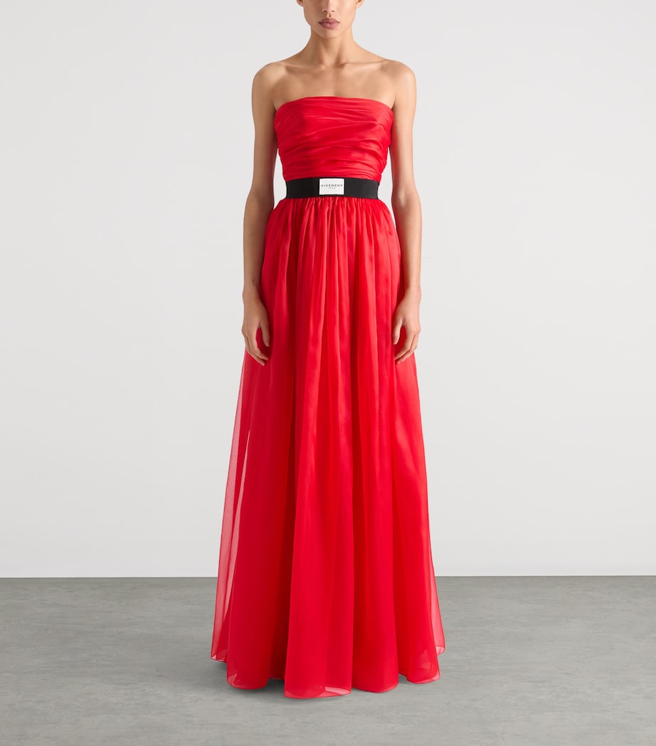 Silk Strapless Maxi Dress VERMILLON Image 2