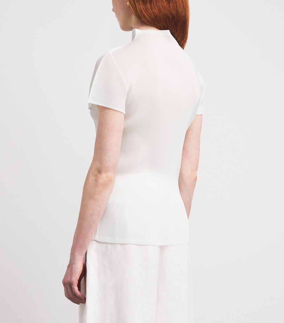 Pleats Please Issey Miyake Womens High-Neck Mist Basics T-Shirt Image 5