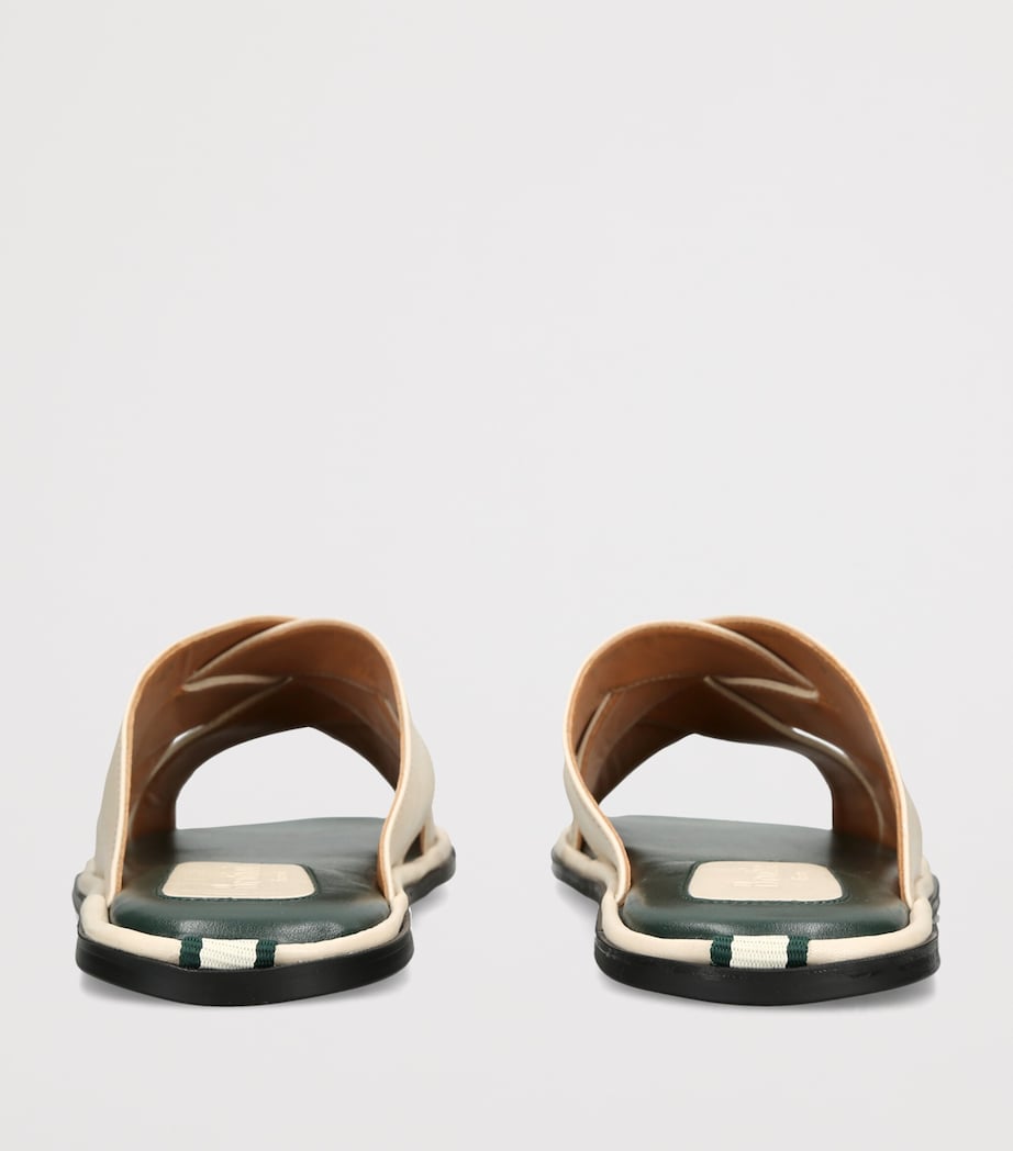 Brotini Leather Cross-Strap Sandals Cream Image 4