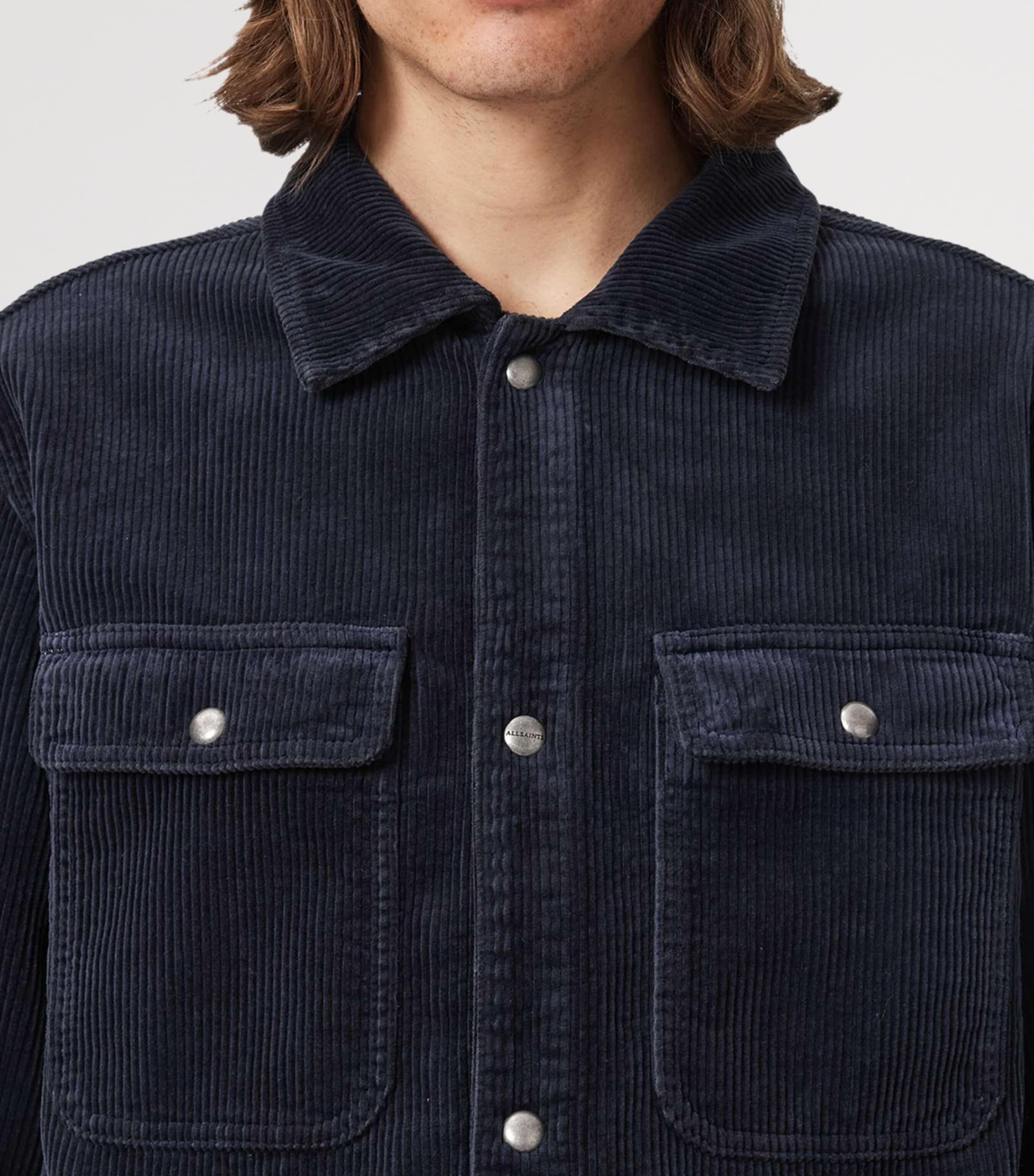 AllSaints Mens Corduroy Castleford Overshirt Moonlit Blue Image 5