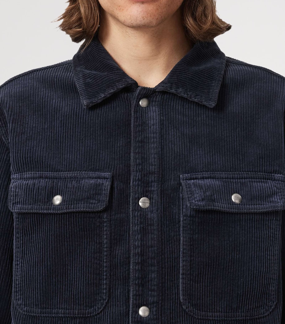 AllSaints Mens Corduroy Castleford Overshirt Moonlit Blue Image 5