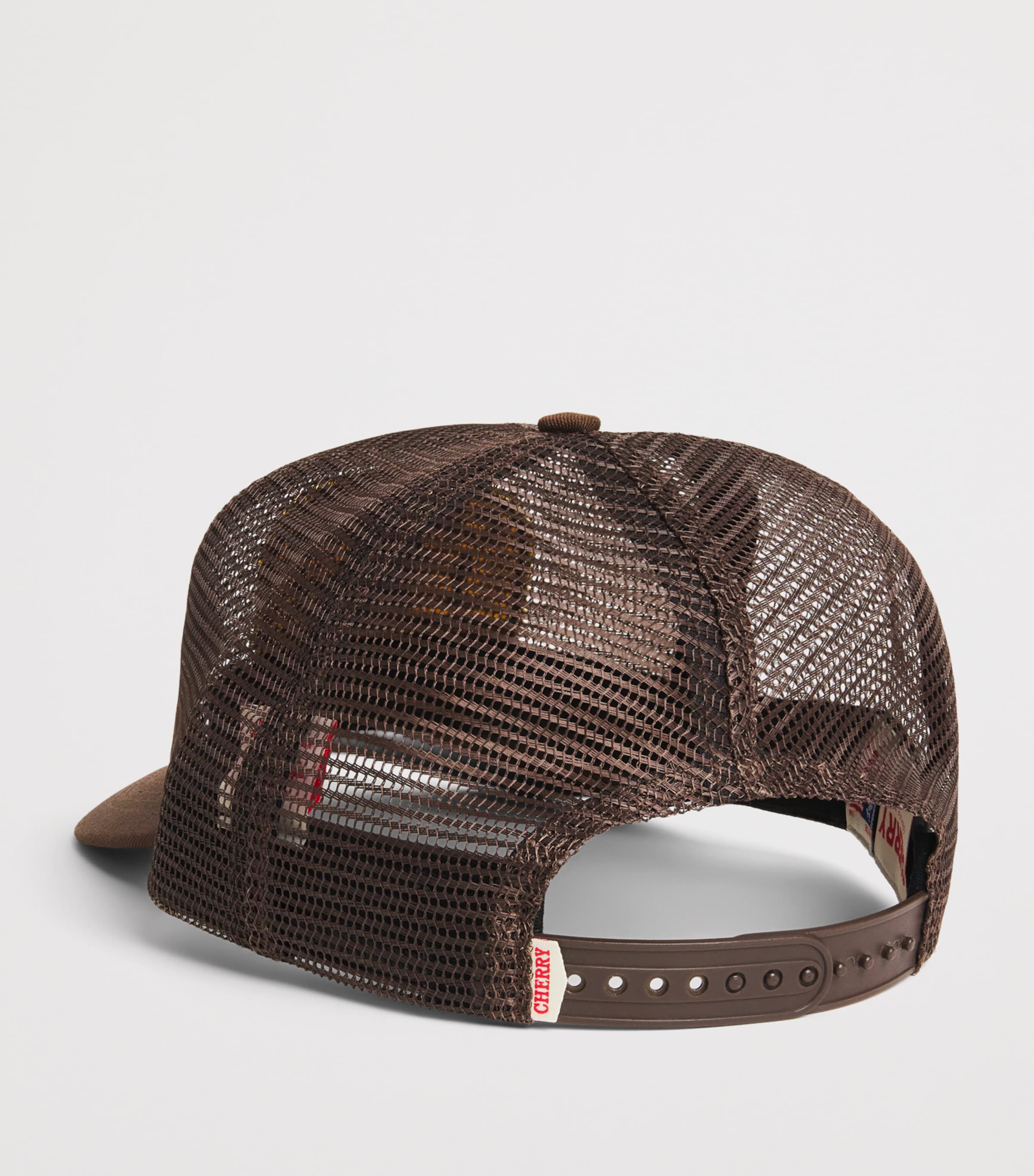 Cherry Los Angeles Mesh Patch Trucker Cap Brown Image 3