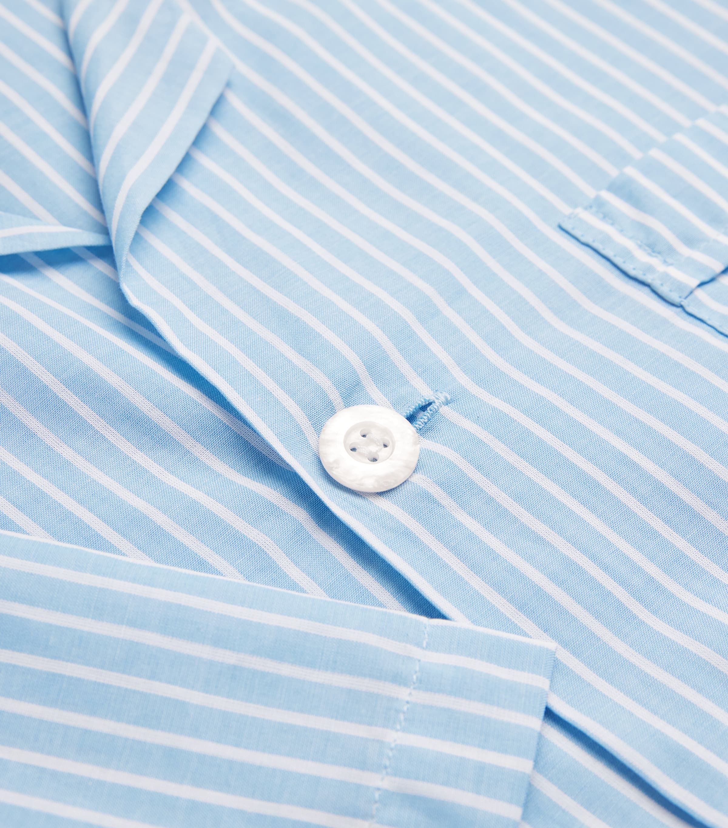 Derek Rose Mens Cotton Amalfi Pyjama Set Blue Image 5