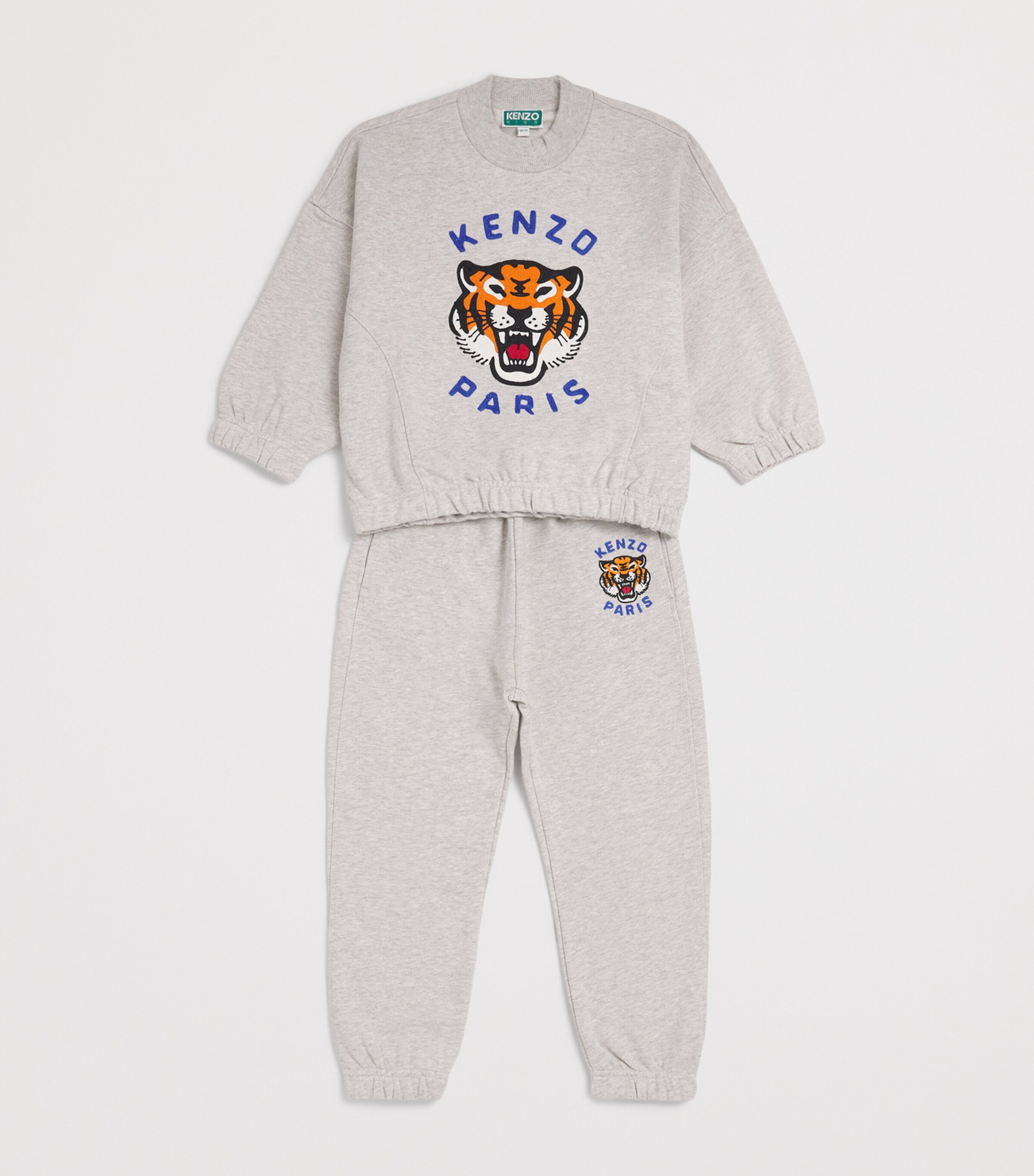 Cotton-Blend Tiger Logo Sweatpants (2-14 Years) A16LGHT HEATHER GRAY Image 3