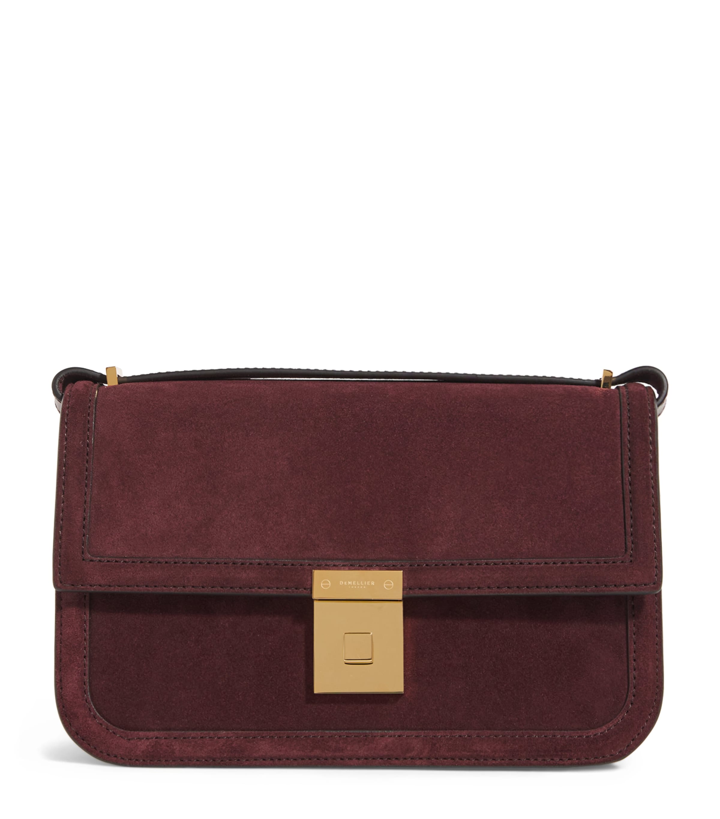 Demellier Suede Paris Cross-body Bag In Burgundy