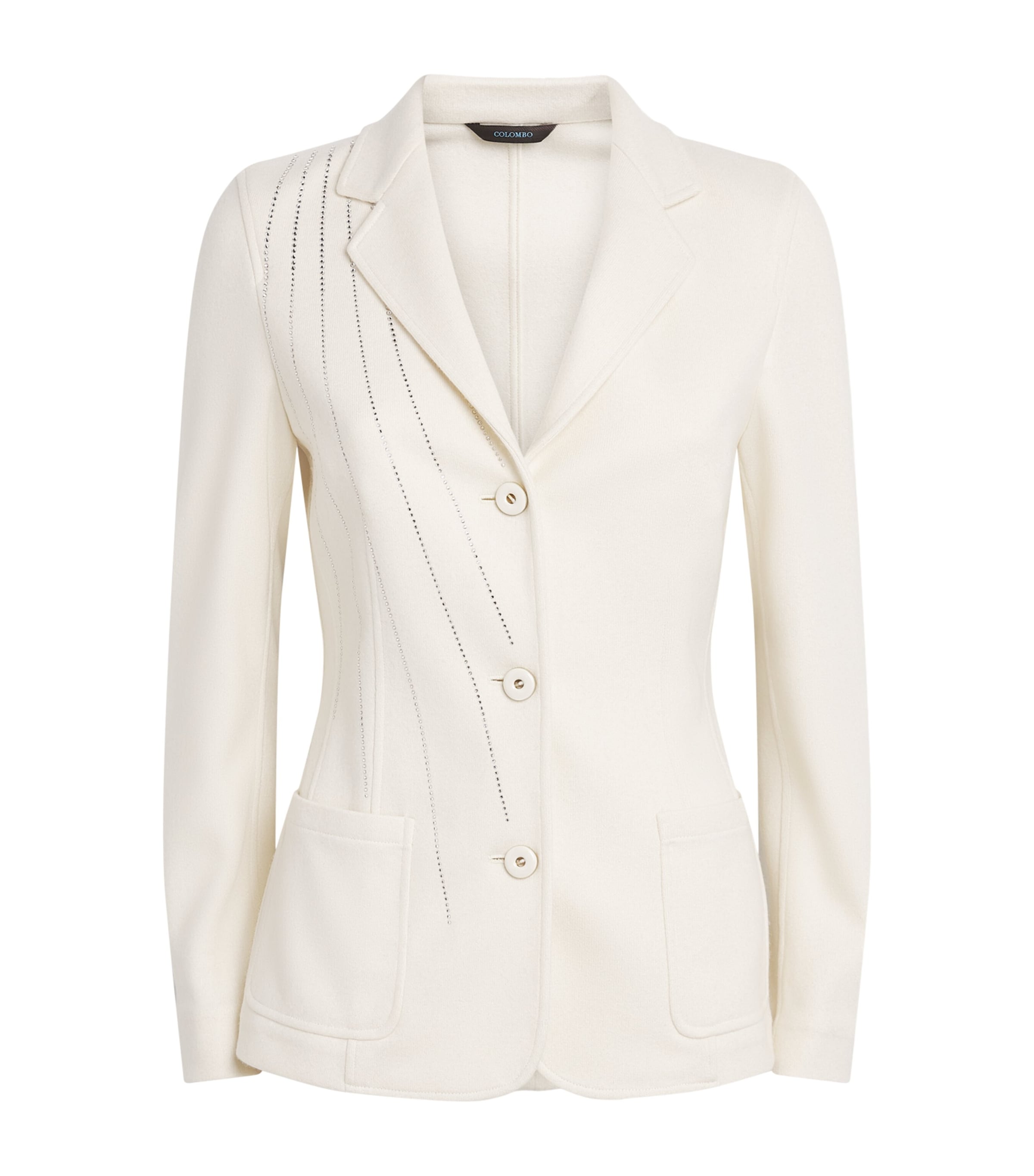 Colombo Cashmere-silk Embellished Blazer In White