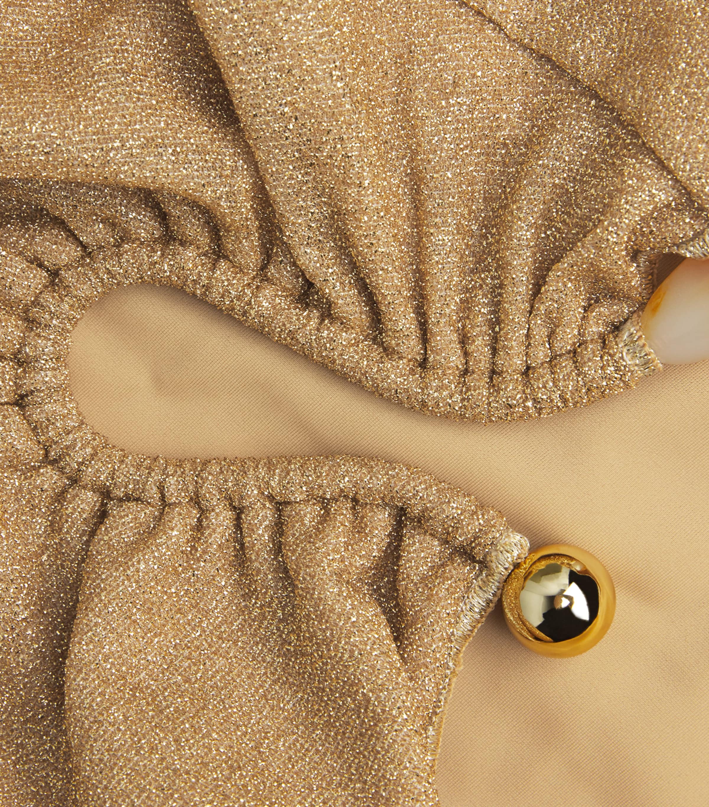 Oséree Womens One-Shoulder Lumière Swimsuit Gold Image 4