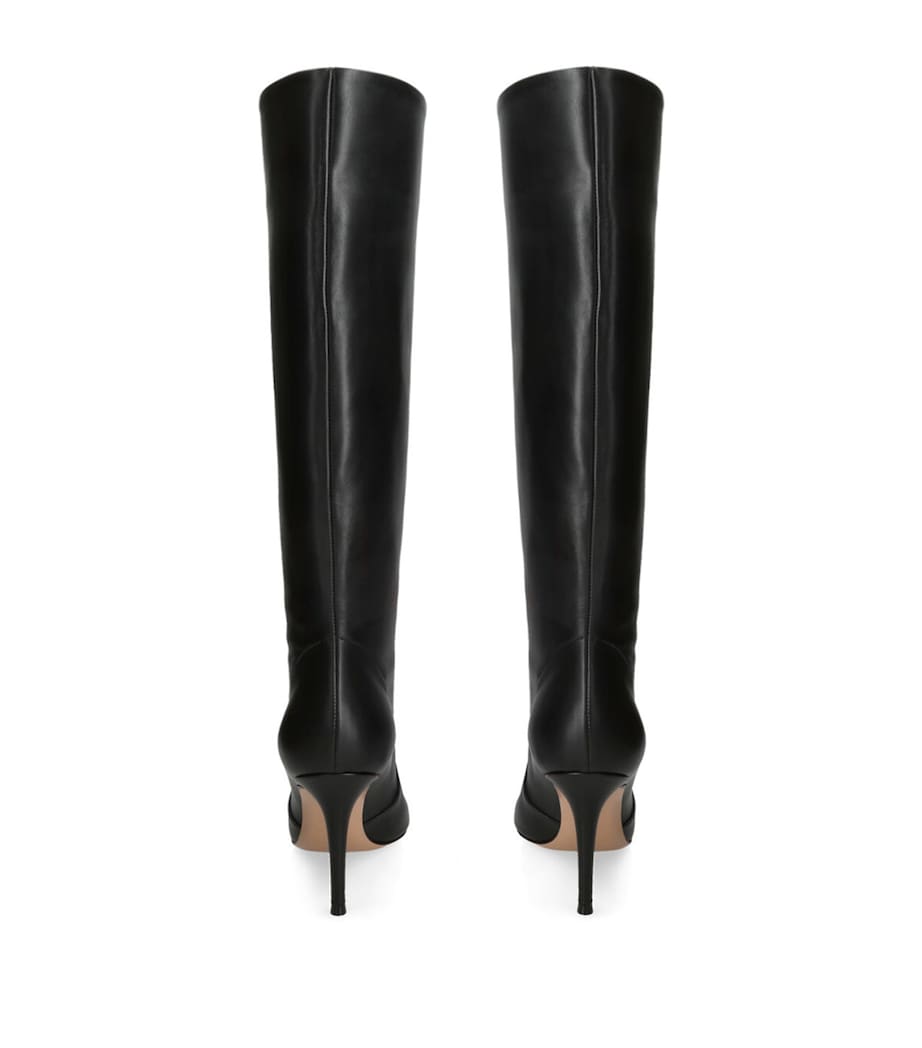 Leather Hansen Knee-High Boots 85 BLACK Image 2