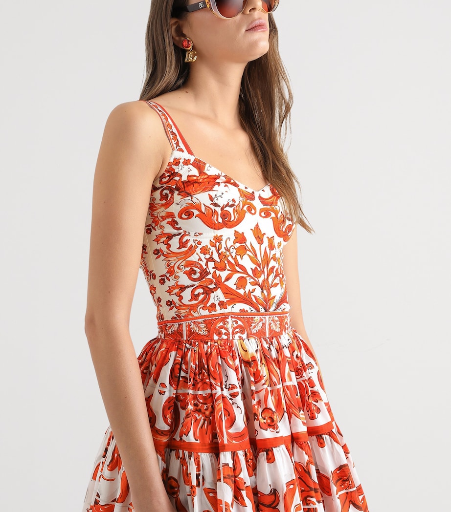 Dolce&Gabbana Womens Silk-Blend Crop Top Combined Colou Image 3