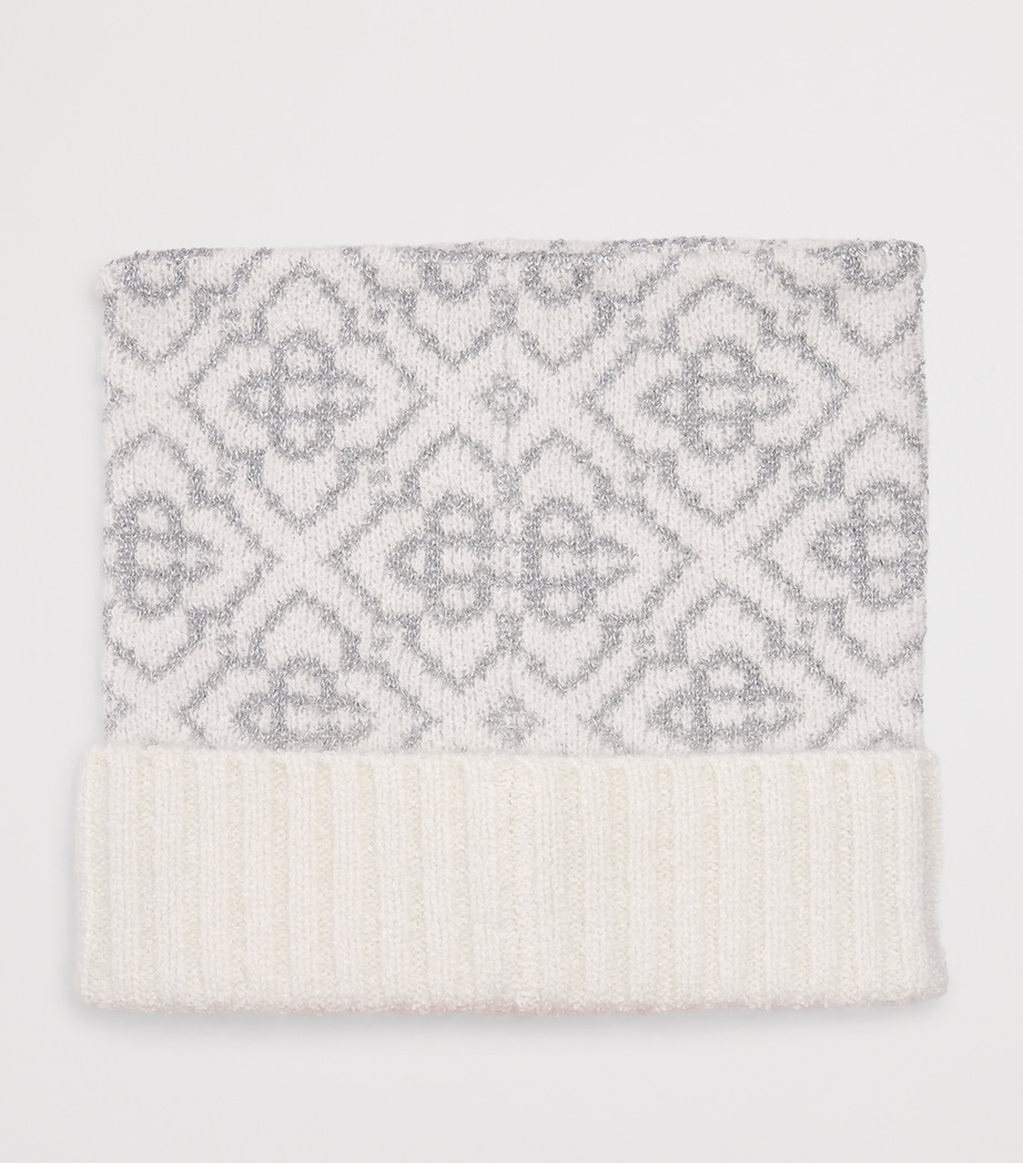 Mohair-Blend Ski Monogram Beanie WHITE Image 2