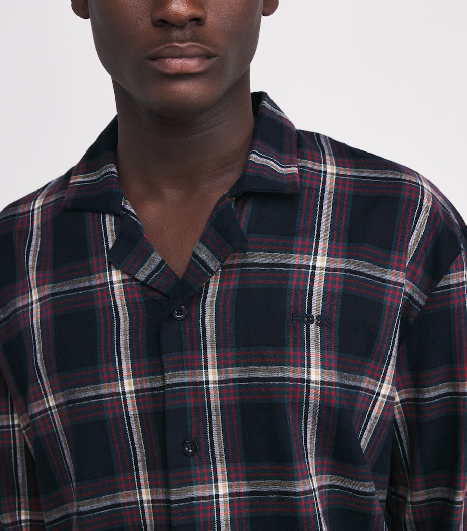 Cotton-Blend Check Pyjama Set 460 OPEN BLUE Image 4