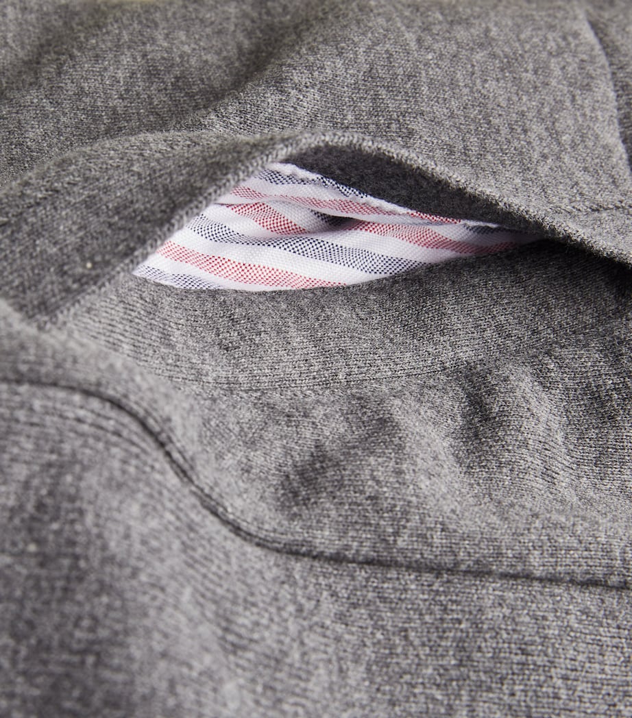 Four-Stripe Zip-Up Hoodie DARK GREY Image 5