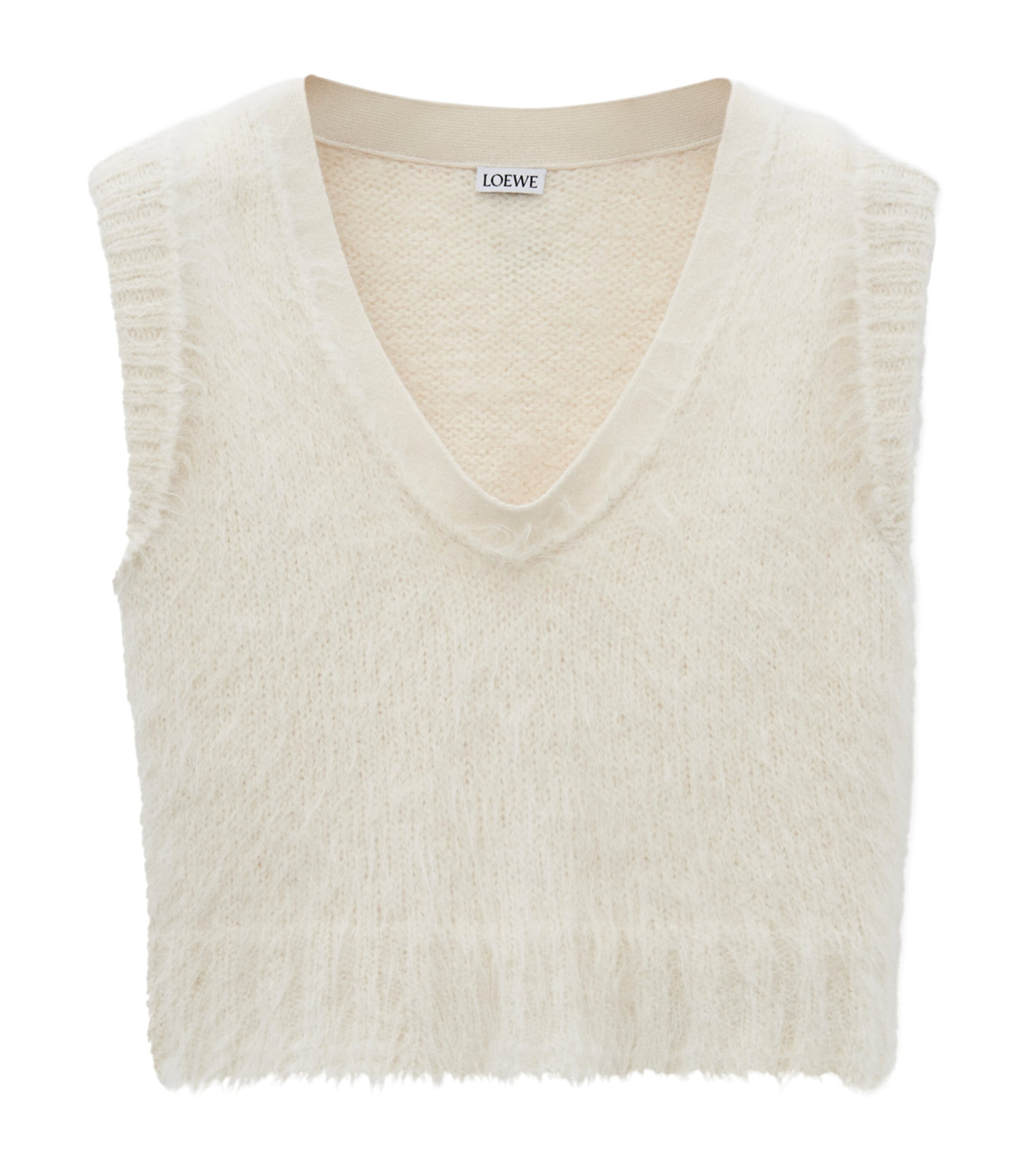 Wool-Blend Slim Sweater Vest WHITE Image 1