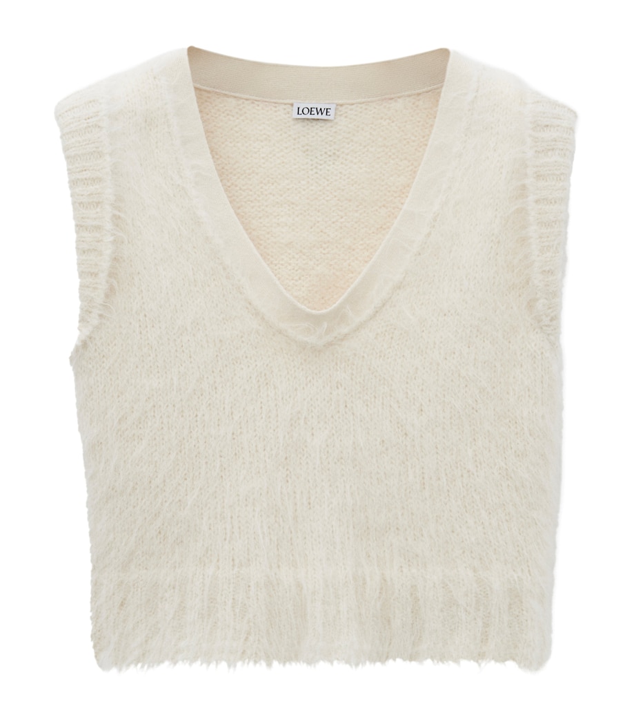 Wool-Blend Slim Sweater Vest WHITE Image 1