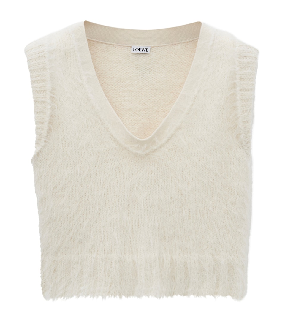 LOEWE Wool-Blend Slim Sweater Vest White