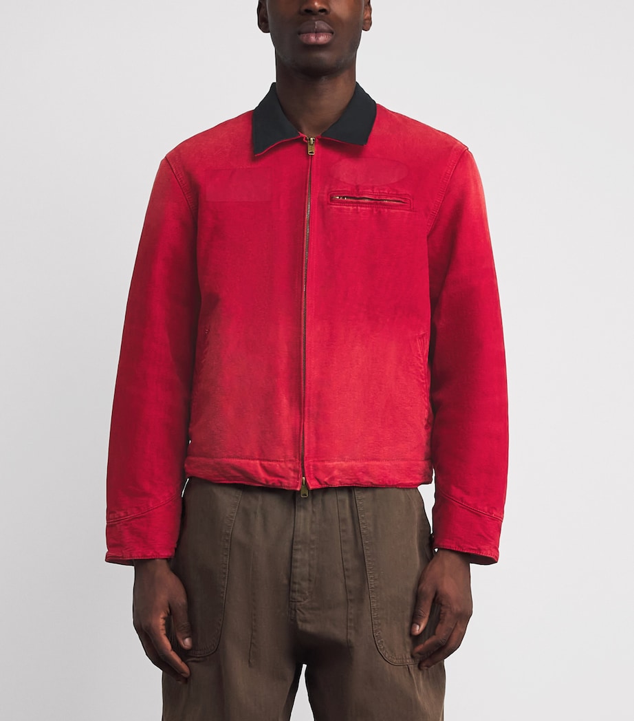 Canvas Sun-Faded Work Jacket RED Image 3
