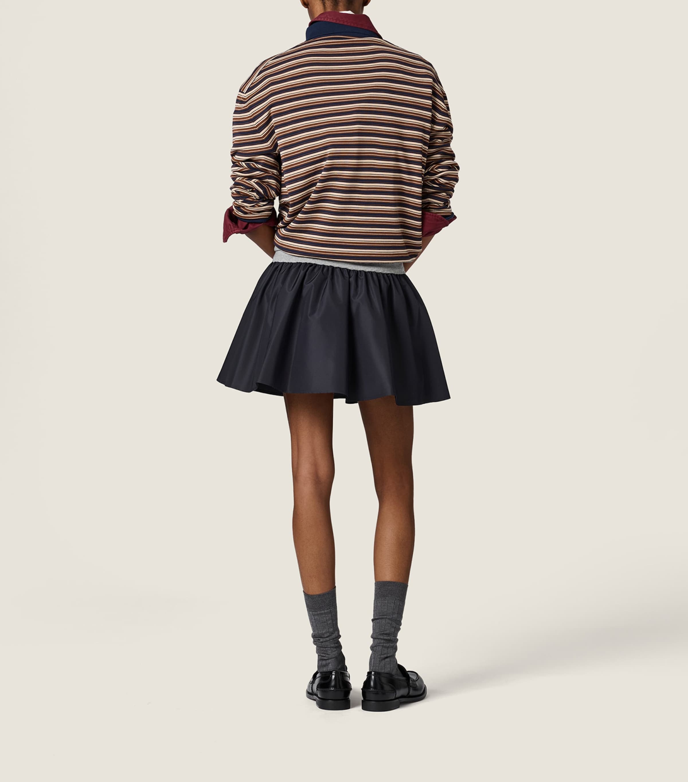 Miu Miu Womens Technical Layered Mini Skirt Image 3