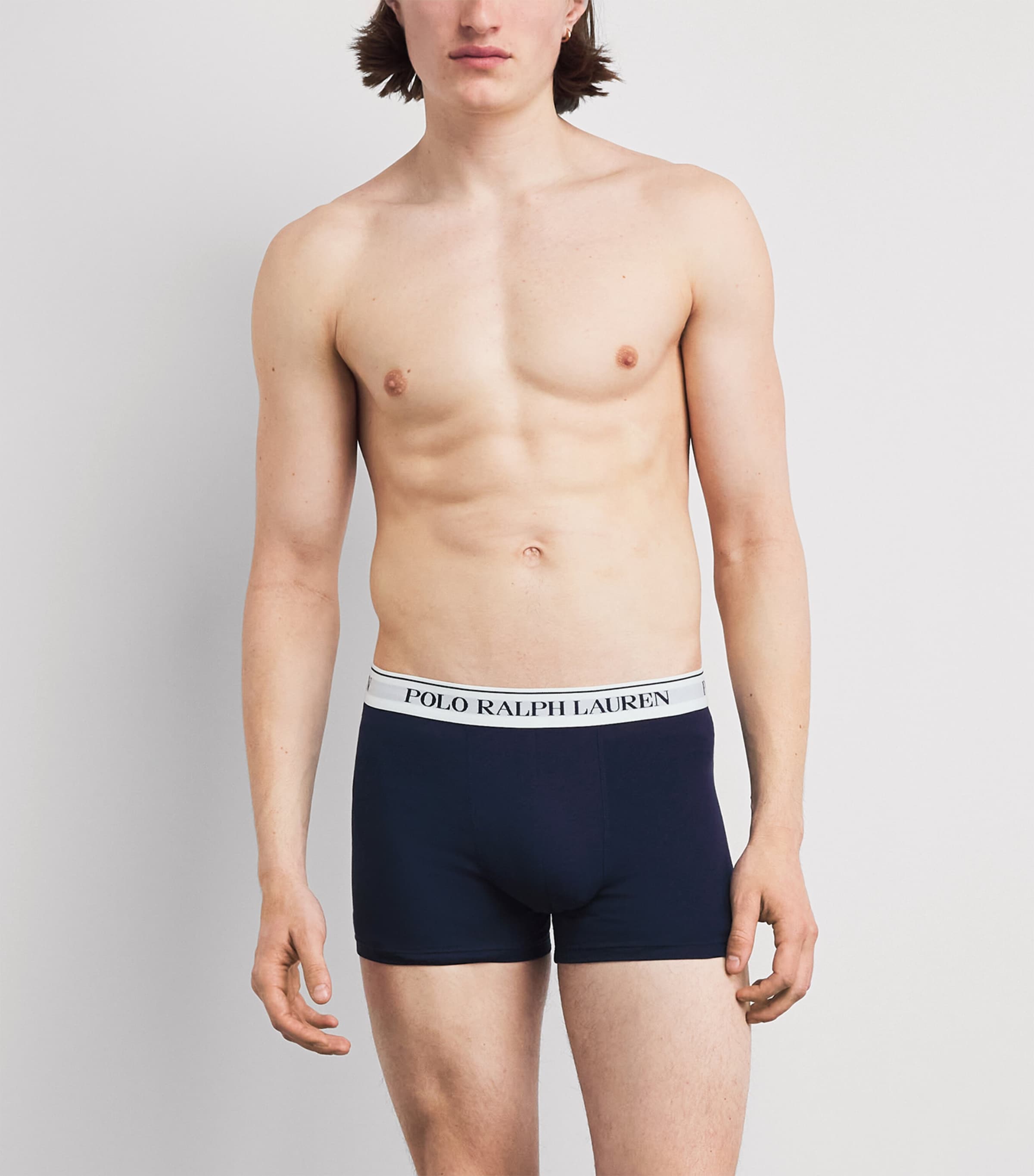 Polo Ralph Lauren Mens Stretch-Cotton Classic Trunks (Pack of 3) Navy/rl Red/pebble B Image 2