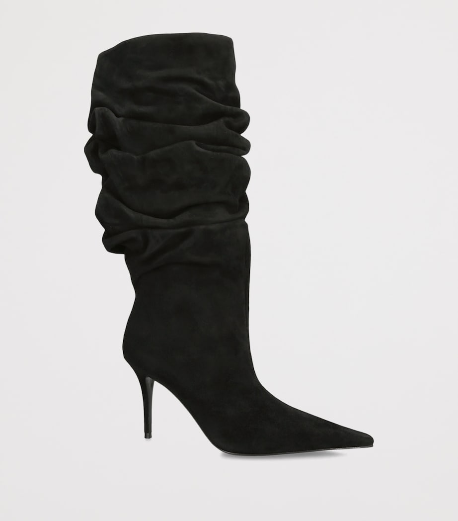 Amina Muaddi Suede Anok Boots 90 Black Image 2