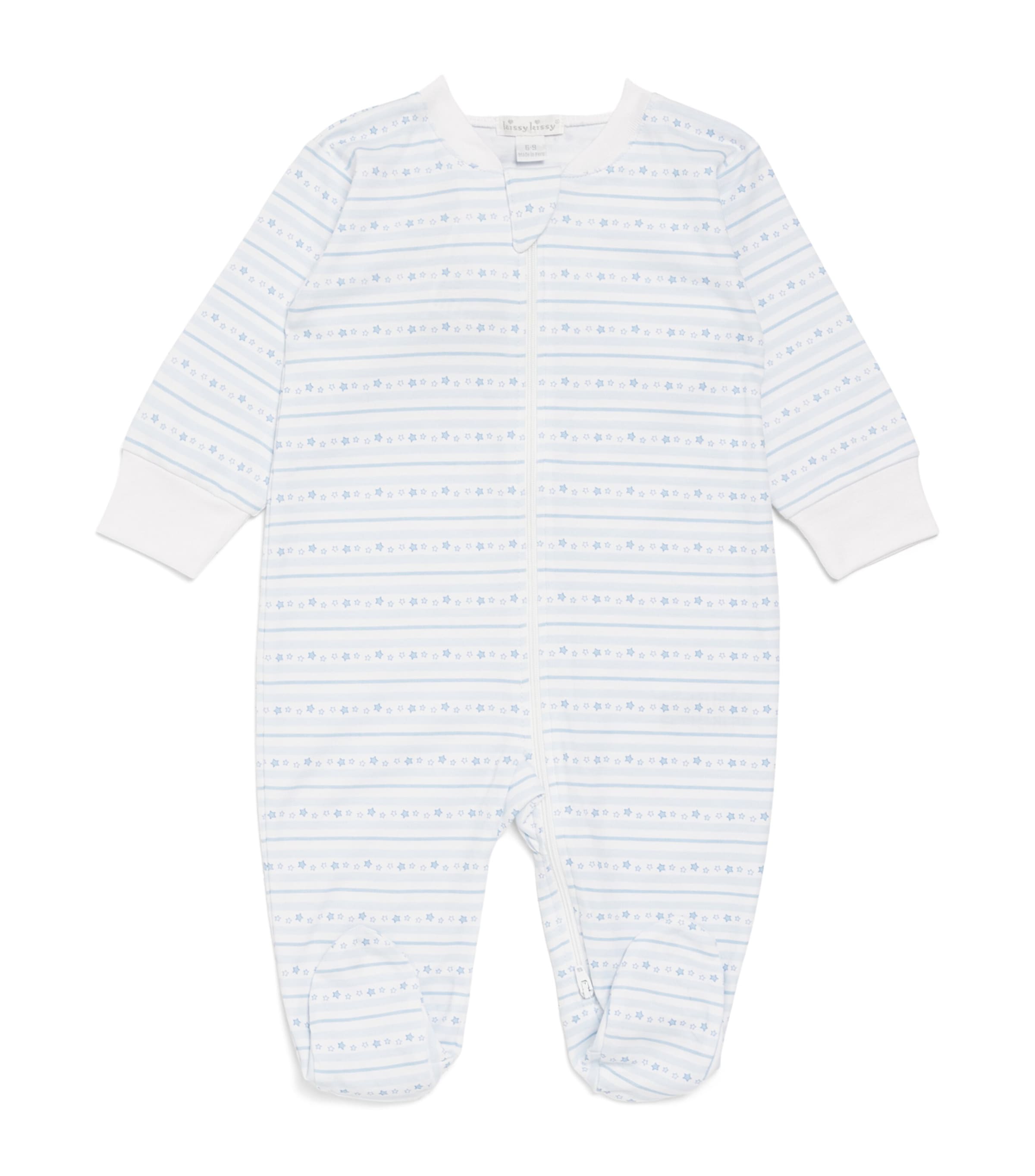 Kissy Kissy Pima Cotton Superstars Print All-In-One (0-9 Months) Light Blue Image 1