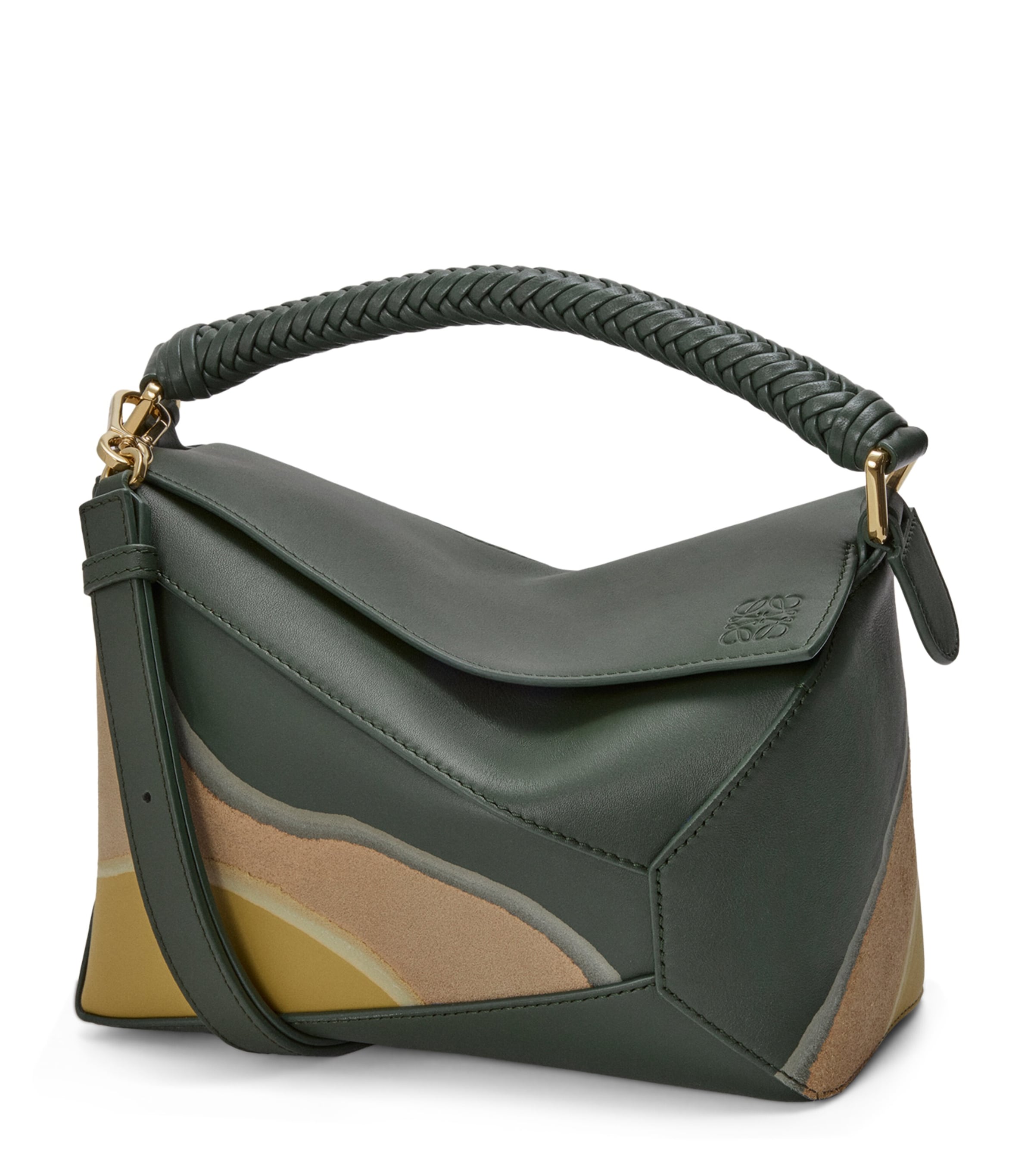 Loewe Small Leather Puzzle Edge Landscape Top-handle Bag