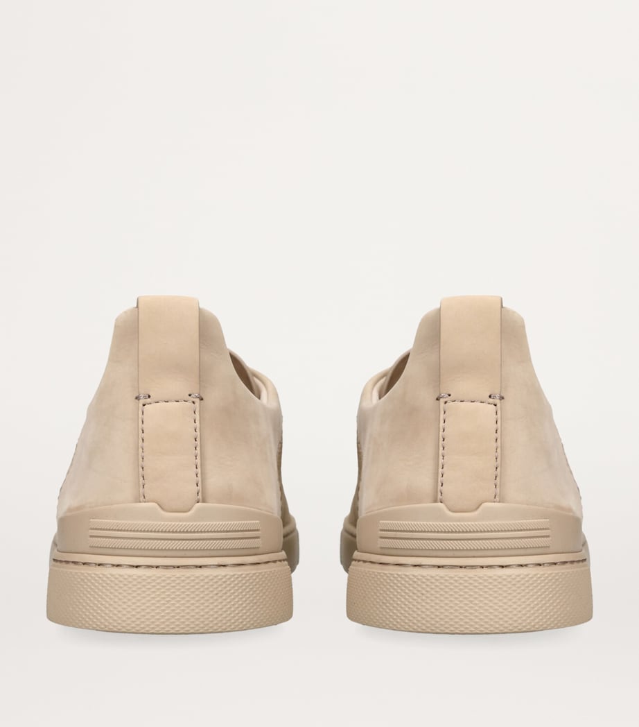Crocodile Leather Triple Stitch SECONDSKIN Sneakers BEIGE Image 2