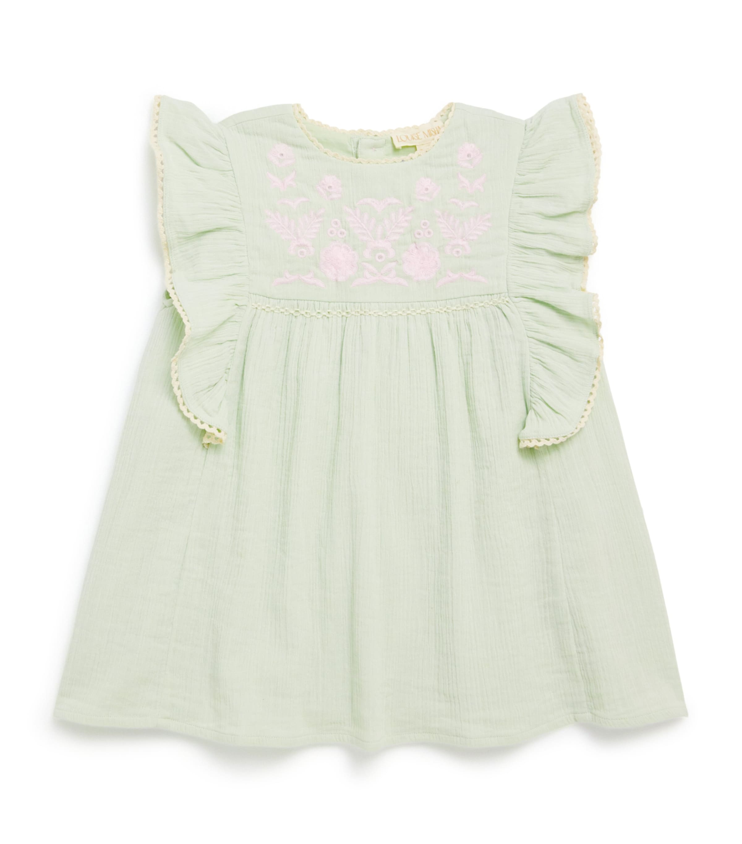 Louise Misha Ivory Cotton Embroidered Ana Dress (24 Months