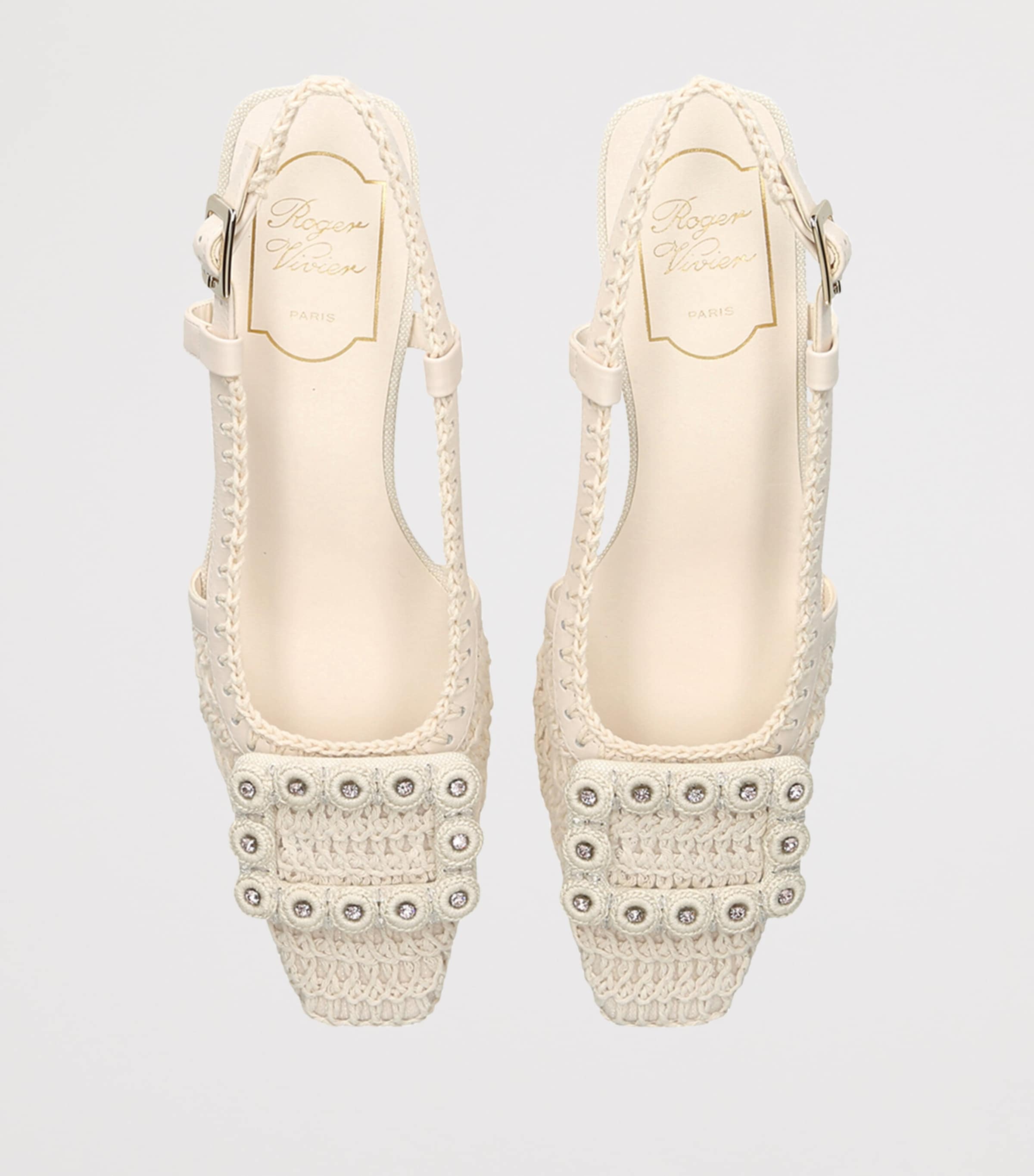 Roger Vivier Crochet Belle Vivier Slingback Pumps 45 White Image 3