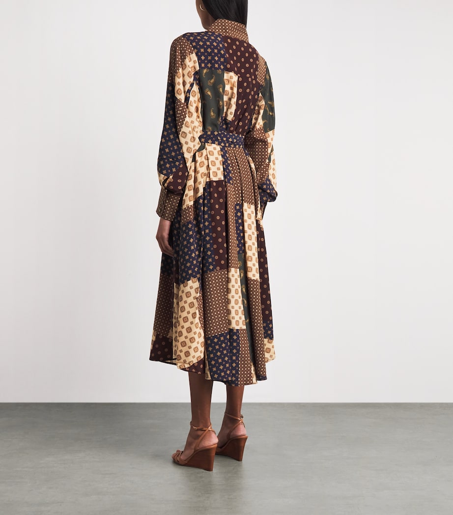 Zimmermann Womens Printed Tuck Midi Dress Geo Patch Print Image 4