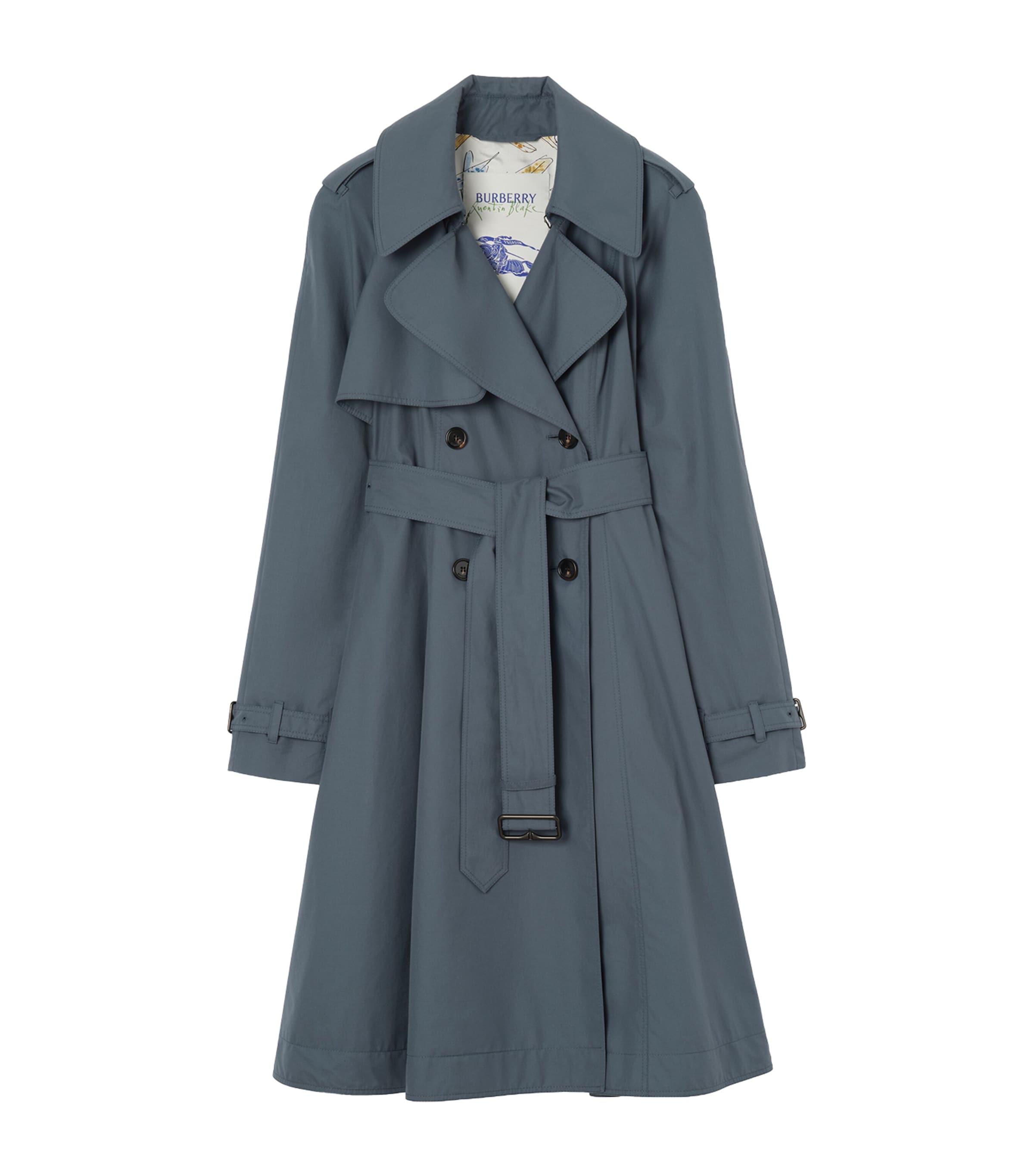 Burberry Blue Long Tropical Gabardine Pembury Trench Coat | Harrods US