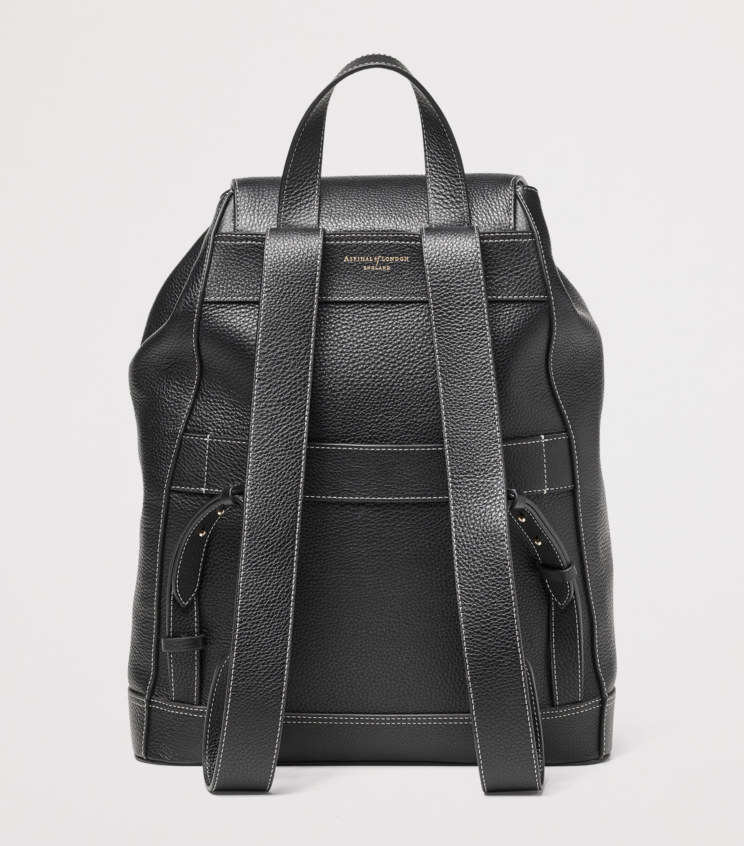 Medium Leather Hudson Backpack BLACK Image 3