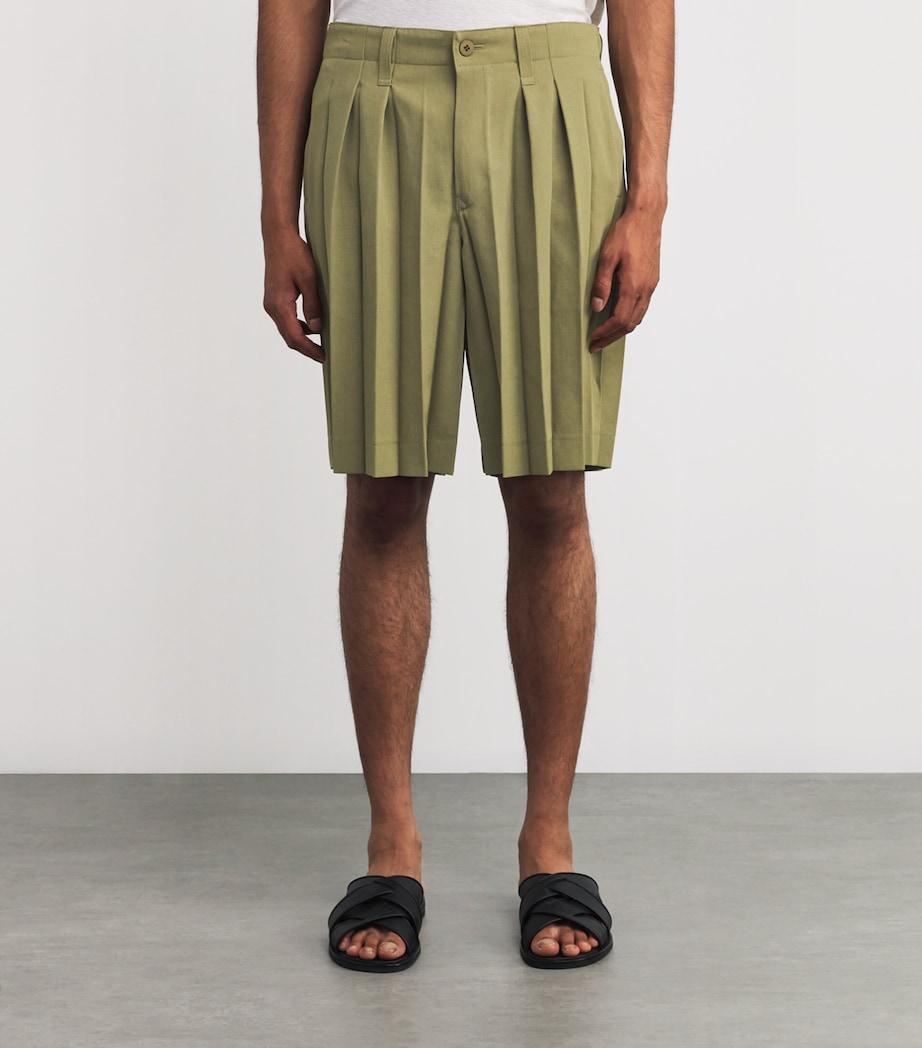 Pleated Edge Ensemble Shorts 65-KHAKI Image 3