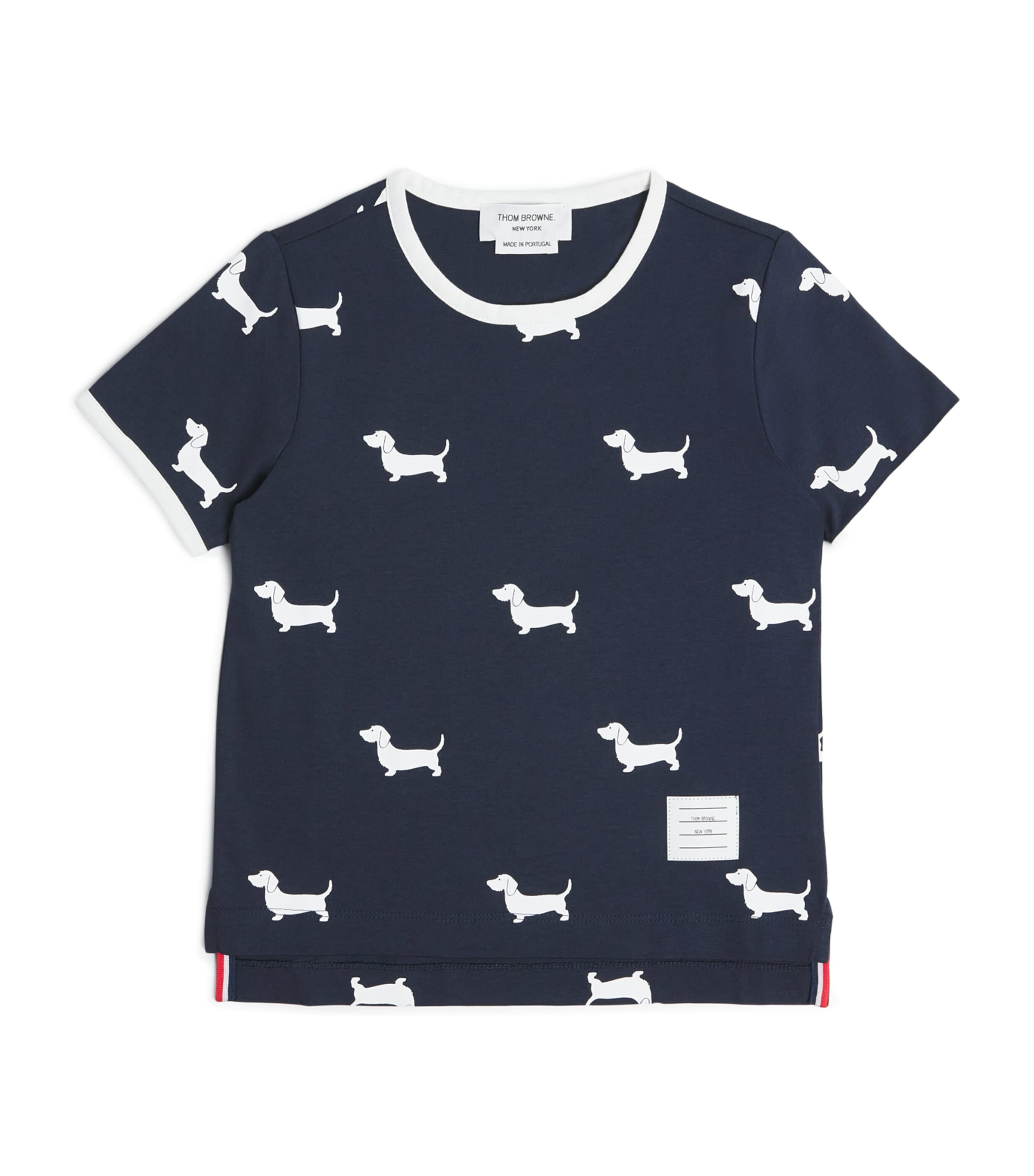 Thom Browne Kids Cotton Dog T-Shirt (2-12 Years) Navy Image 1