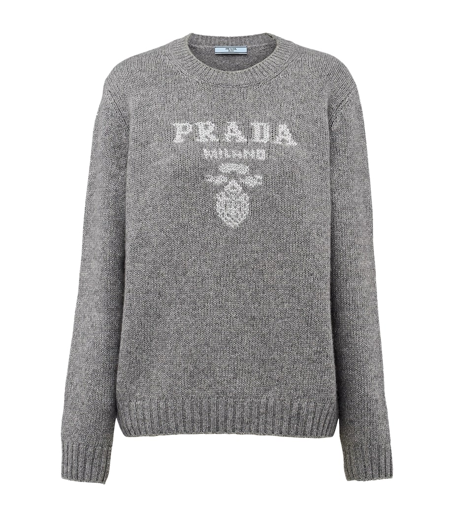 Wool-Cashmere Lamé Logo Sweater F0D1P Image 1
