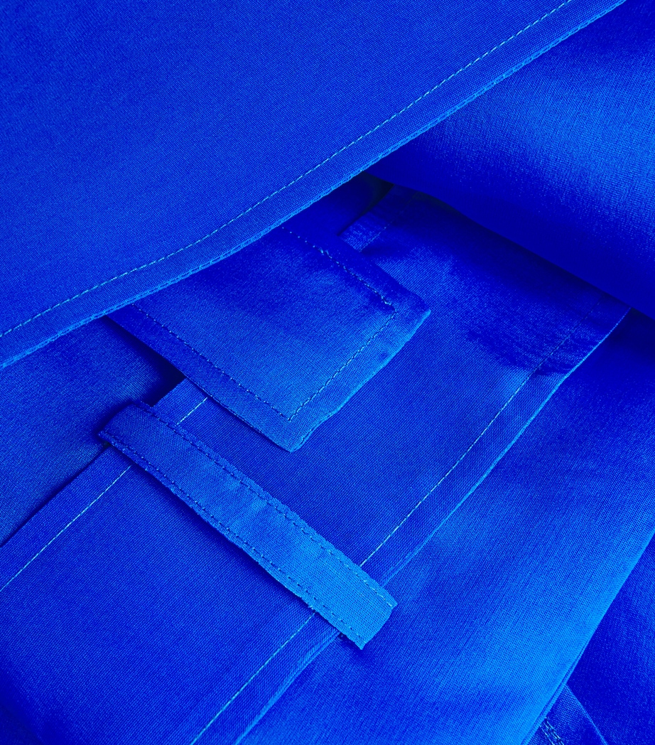 LAPOINTE Womens Silk Organza Trench Coat Electric Blue Image 5