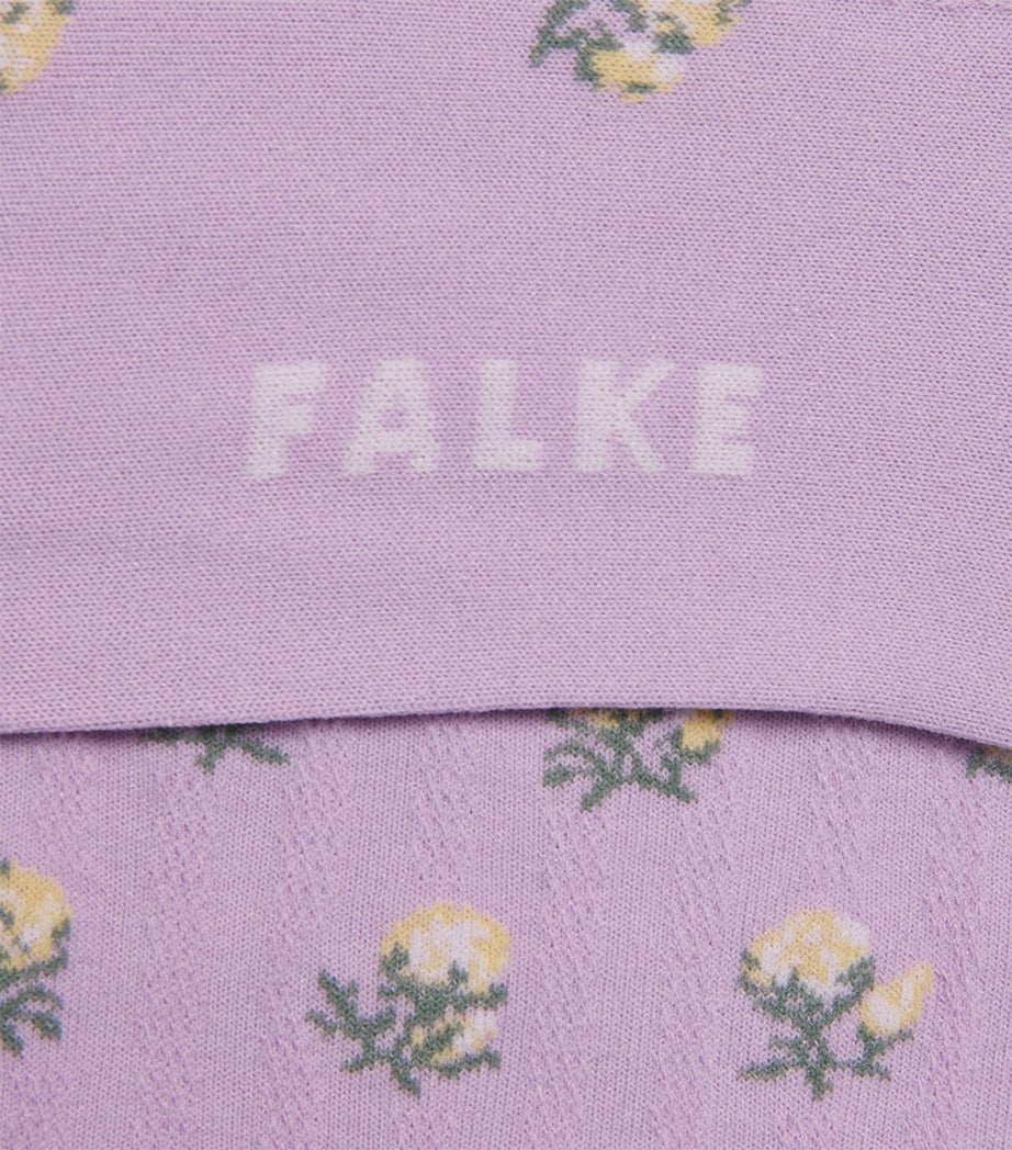 Falke Womens Floral Cotton Touch Socks Misty Lila Image 2