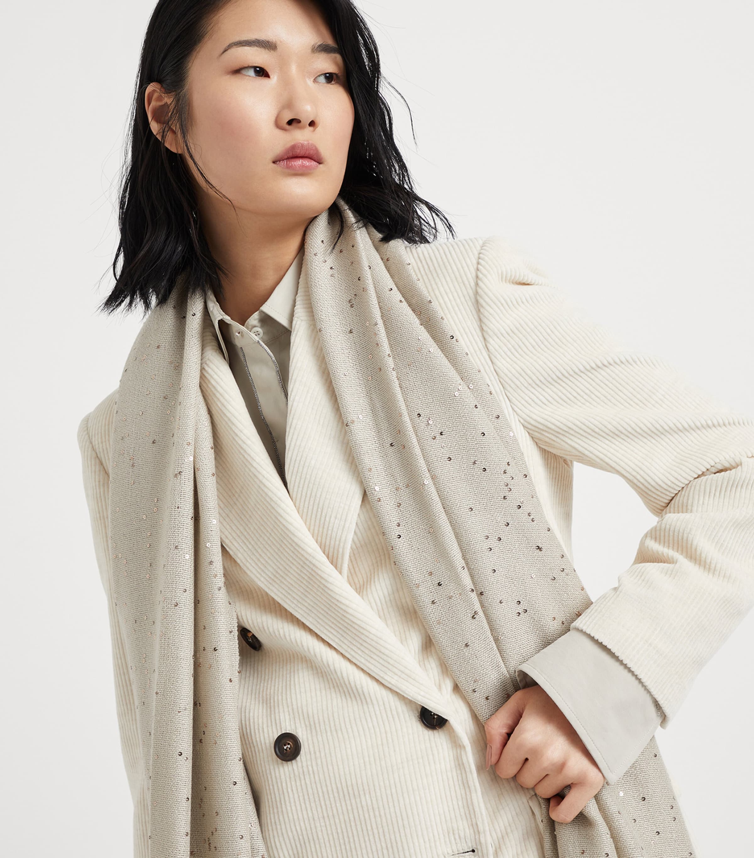 Cashmere-Silk Embellished Scarf CJ504 Image 3