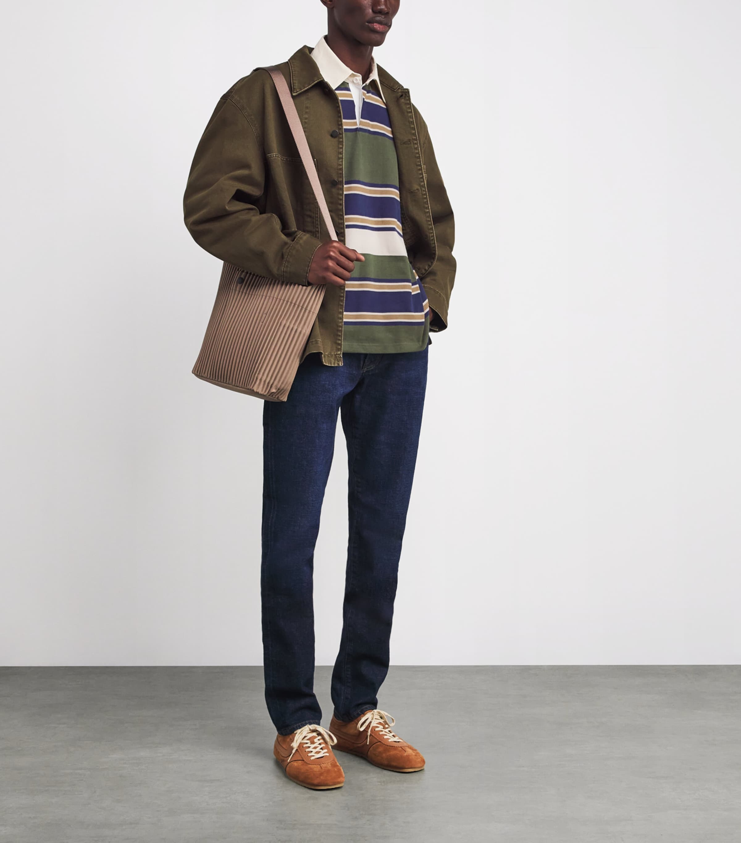 Cotton Stripe Rugby Shirt GRNRS Image 2